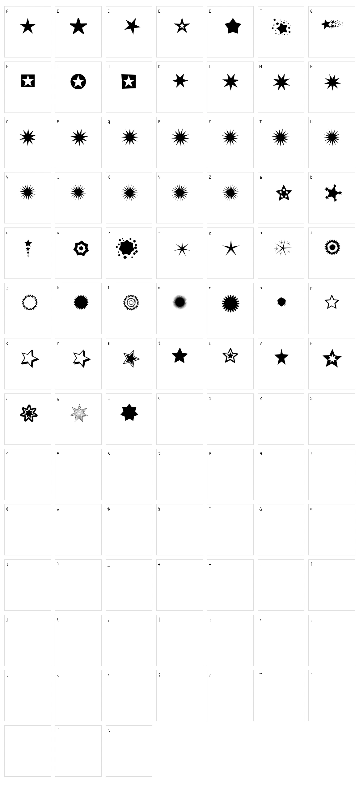 PizzaDude Stars  Character Set