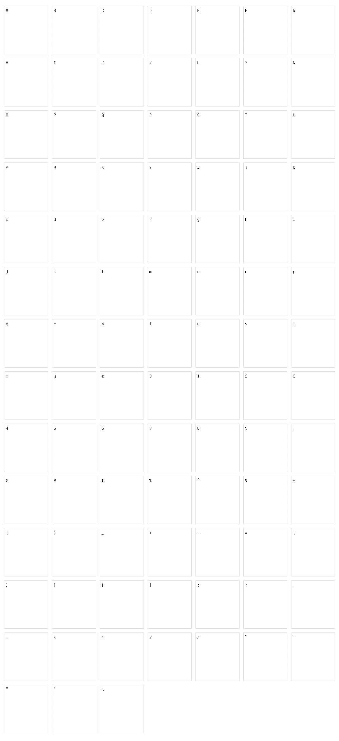 Adobe blank Character Set