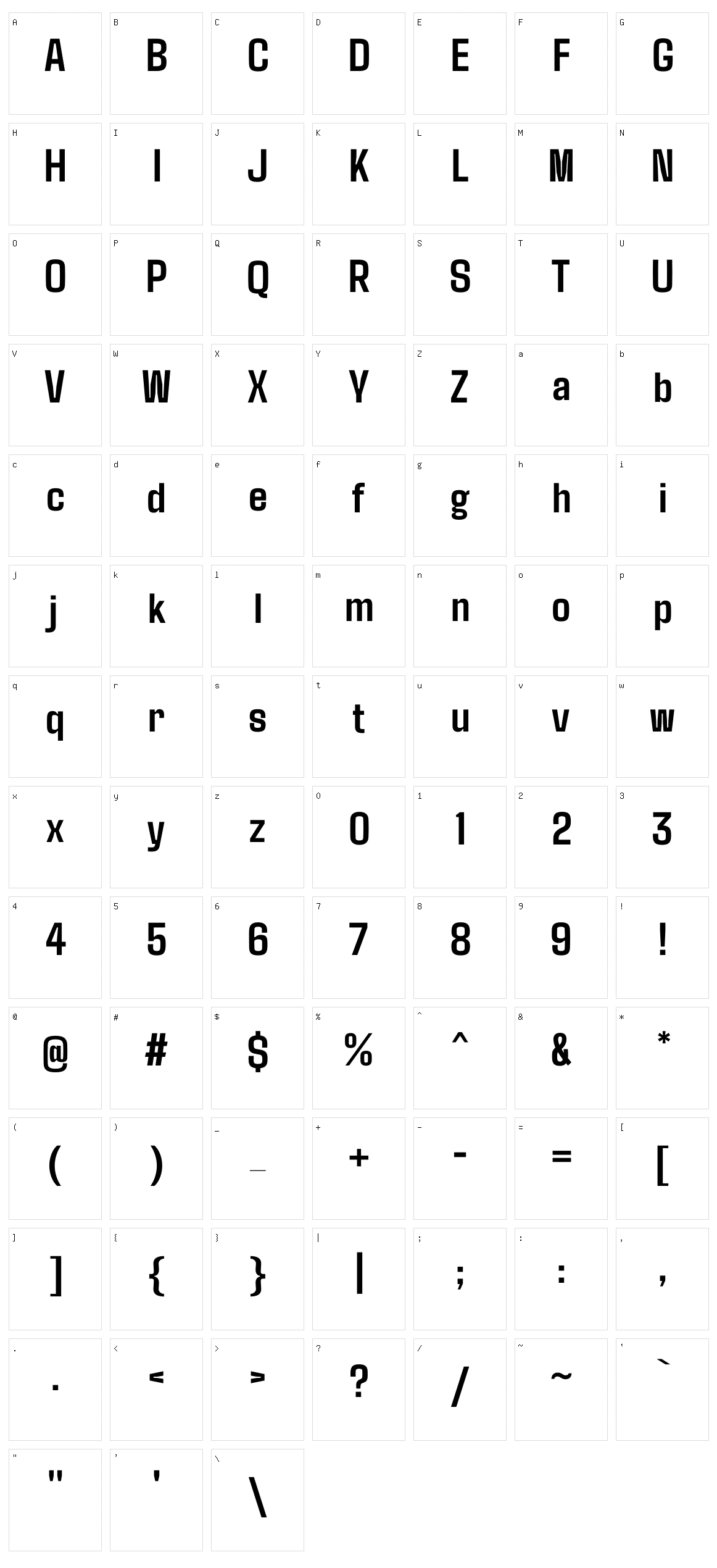 Agdasima Character Set