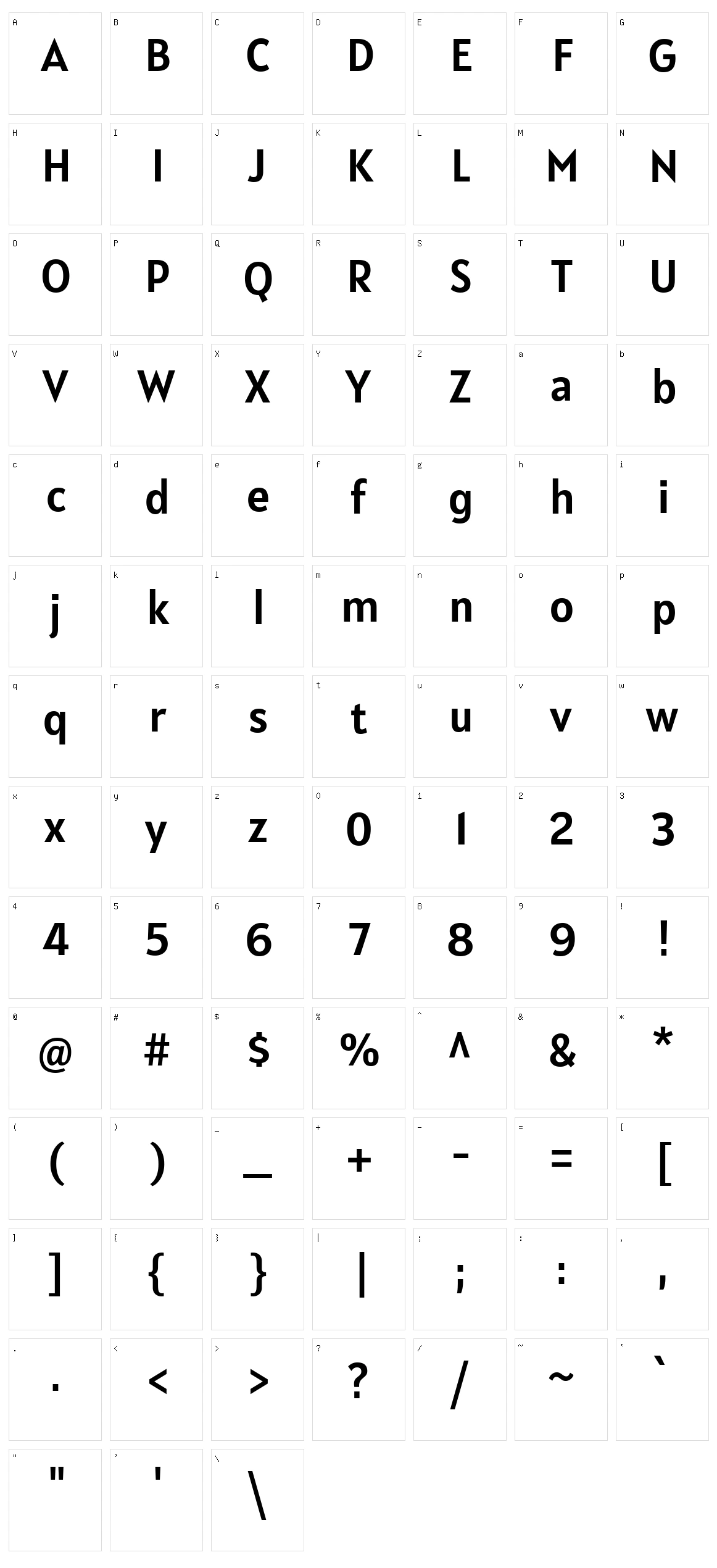 Alatsi Character Set