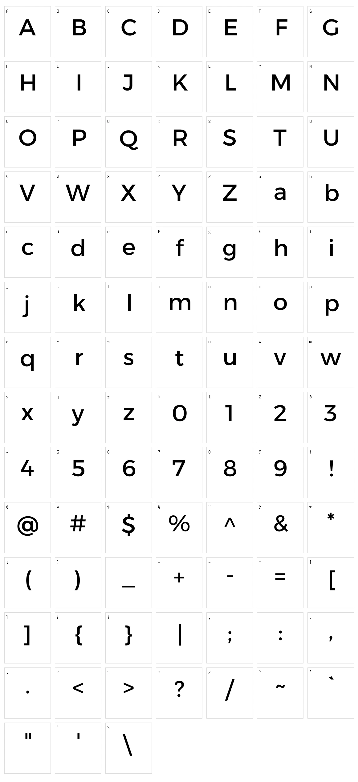 Alexandria Character Set