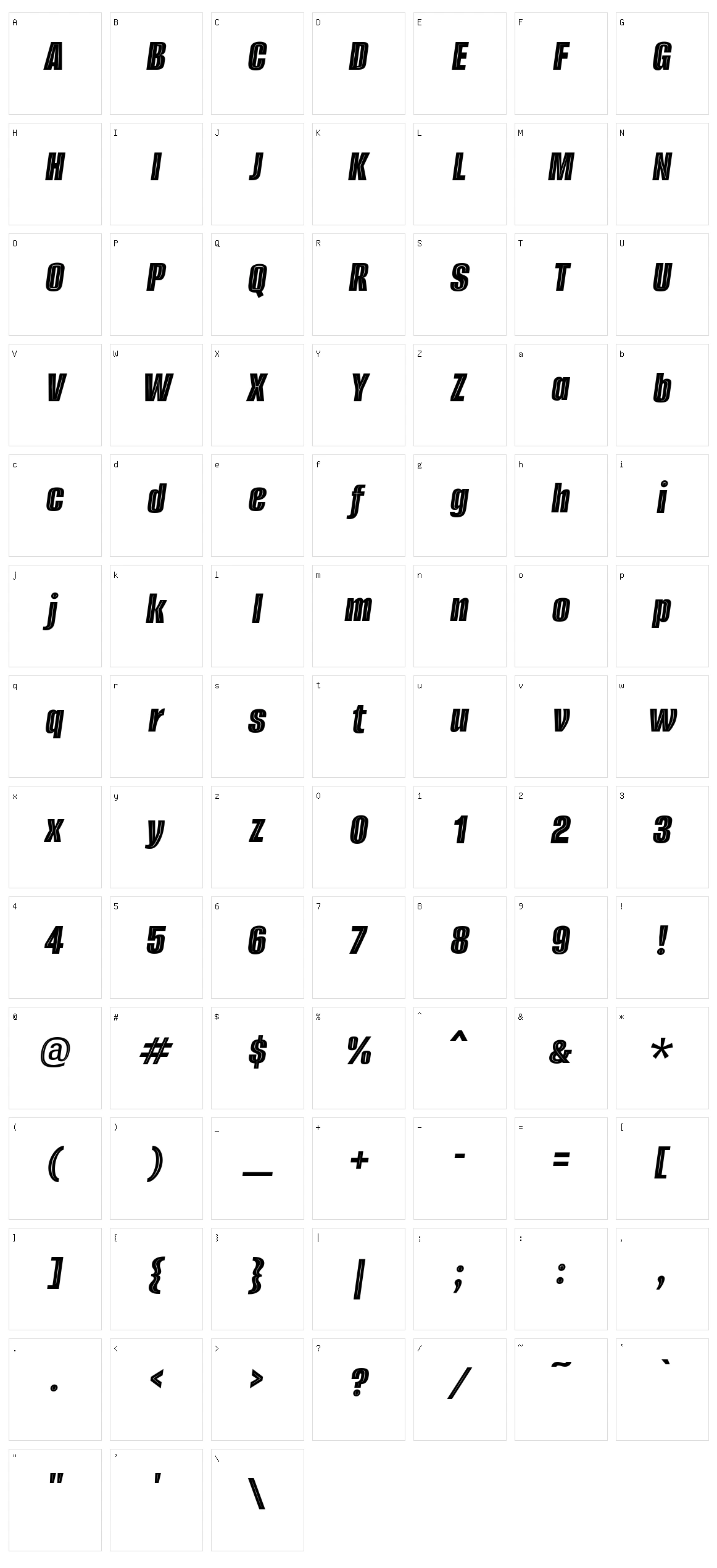 Alumni sans inline one Character Set