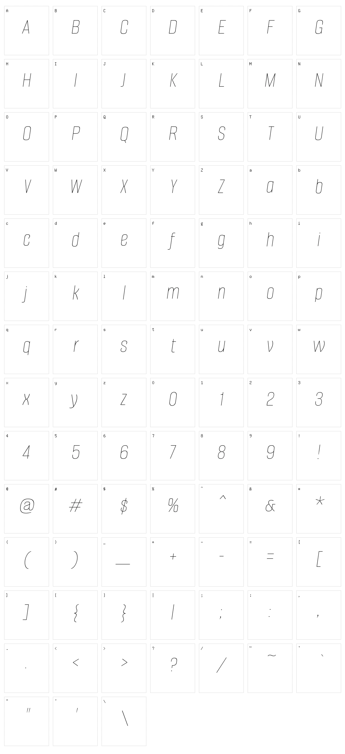 Alumni sans pinstripe Character Set