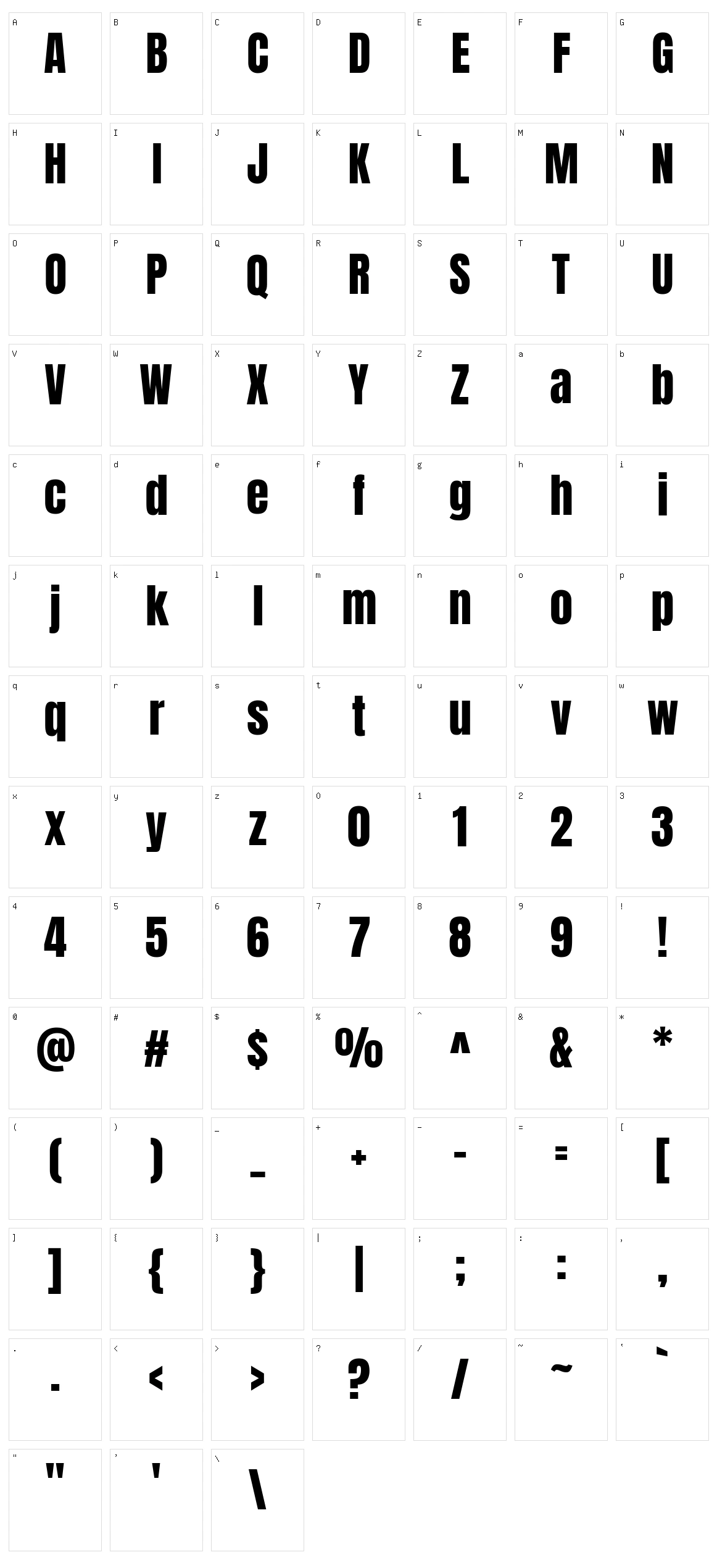 Anton sc Character Set