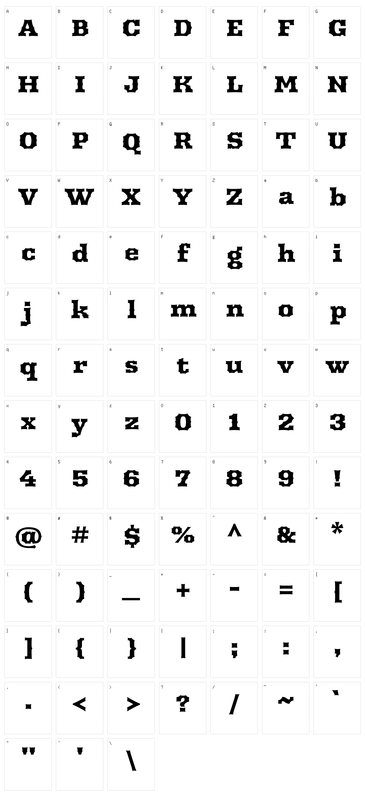 Arbutus Character Set