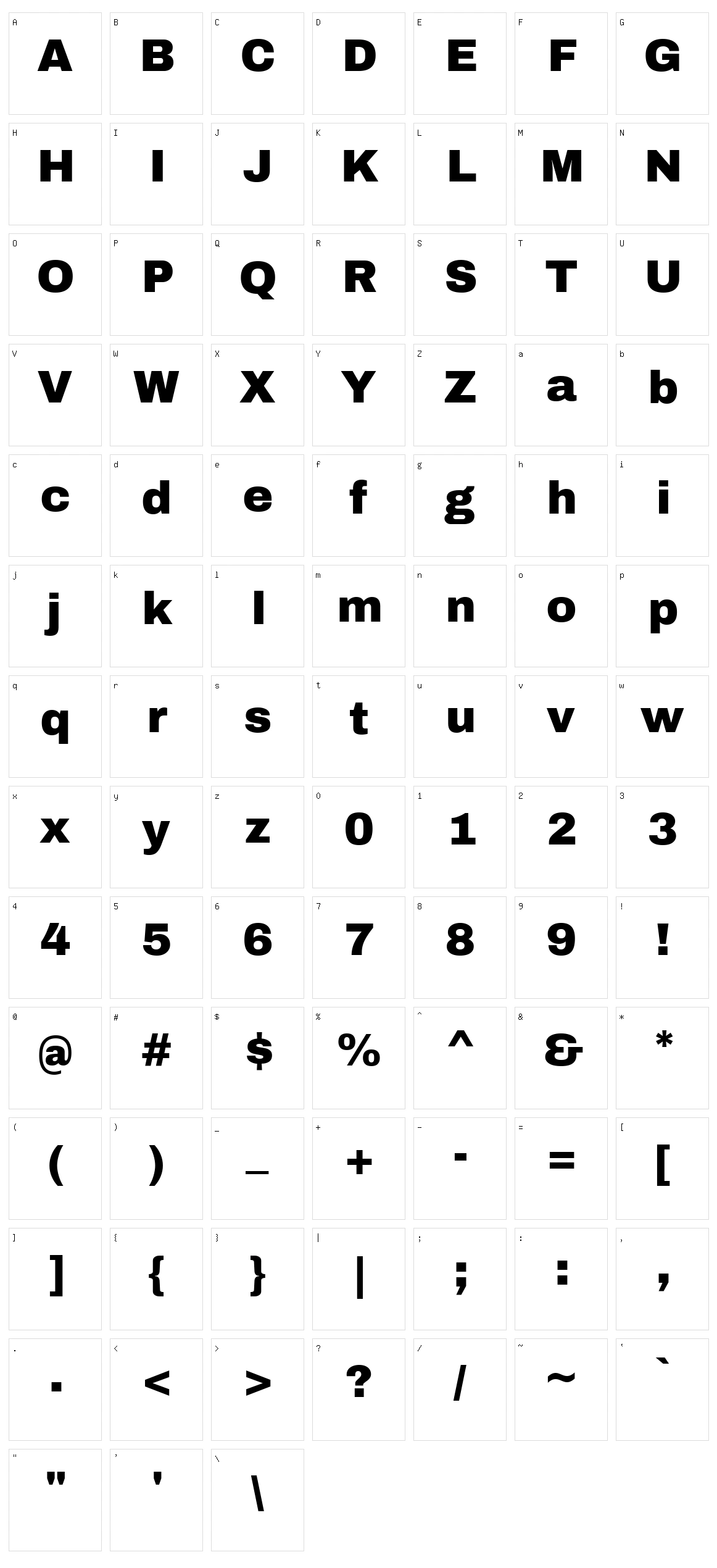 Archivo black Character Set