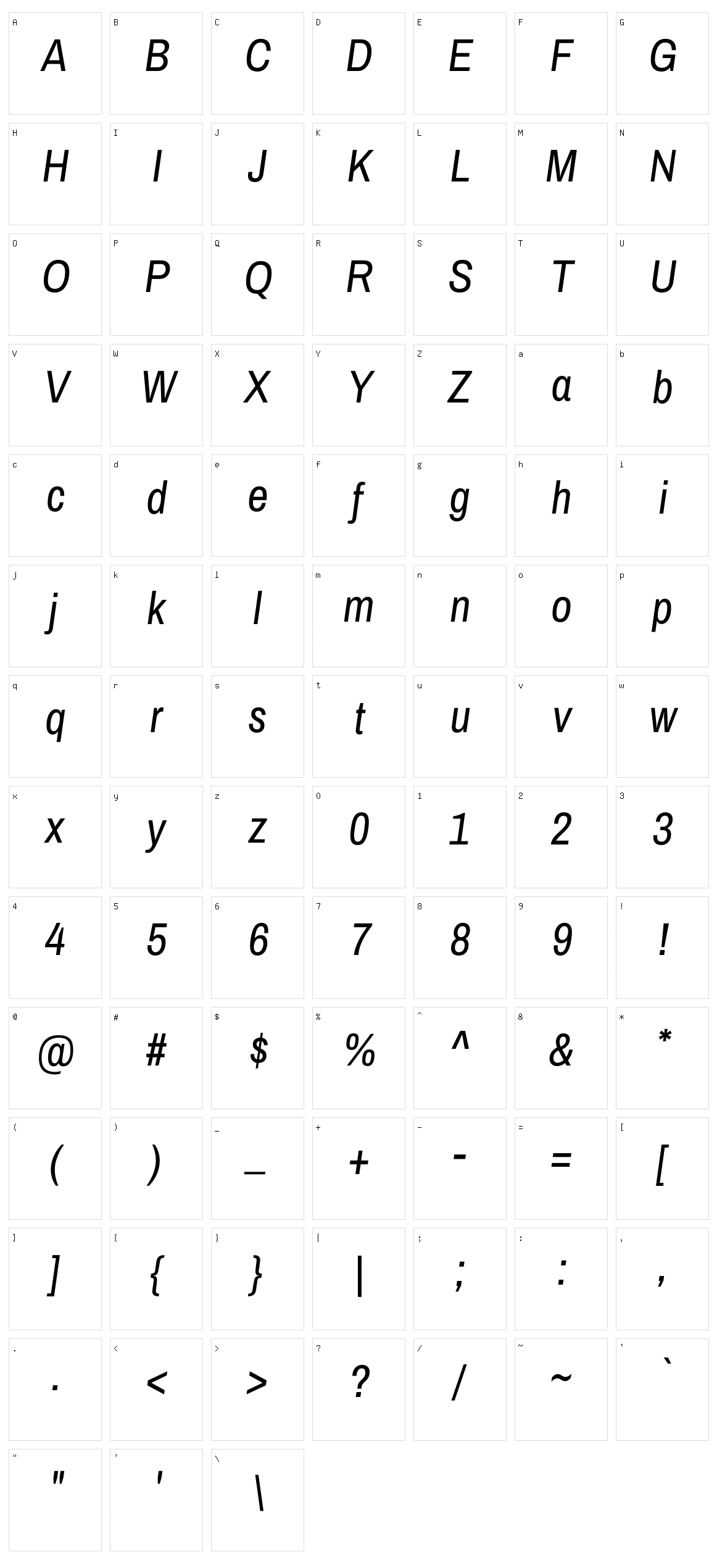 Archivo narrow Character Set