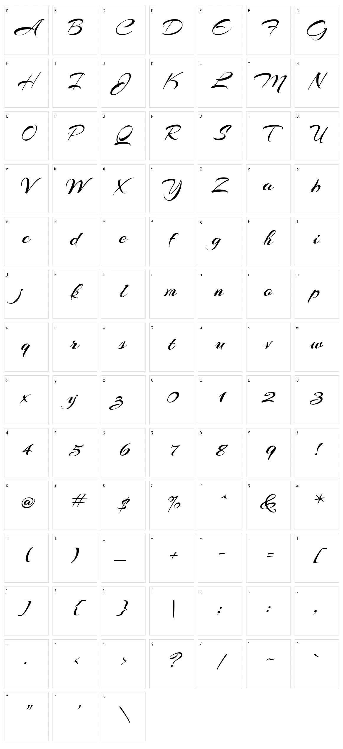 Arizonia Character Set