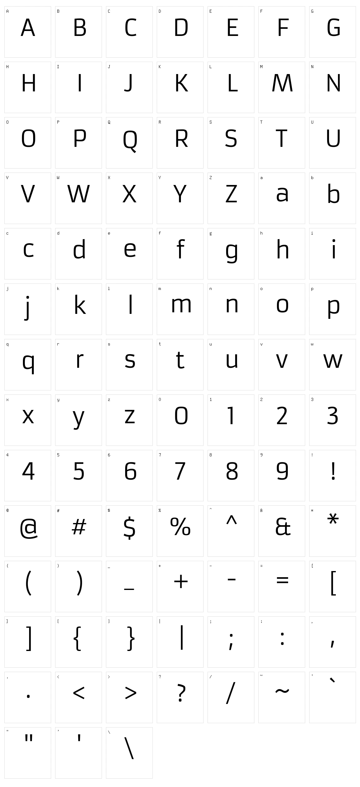 Armata Character Set