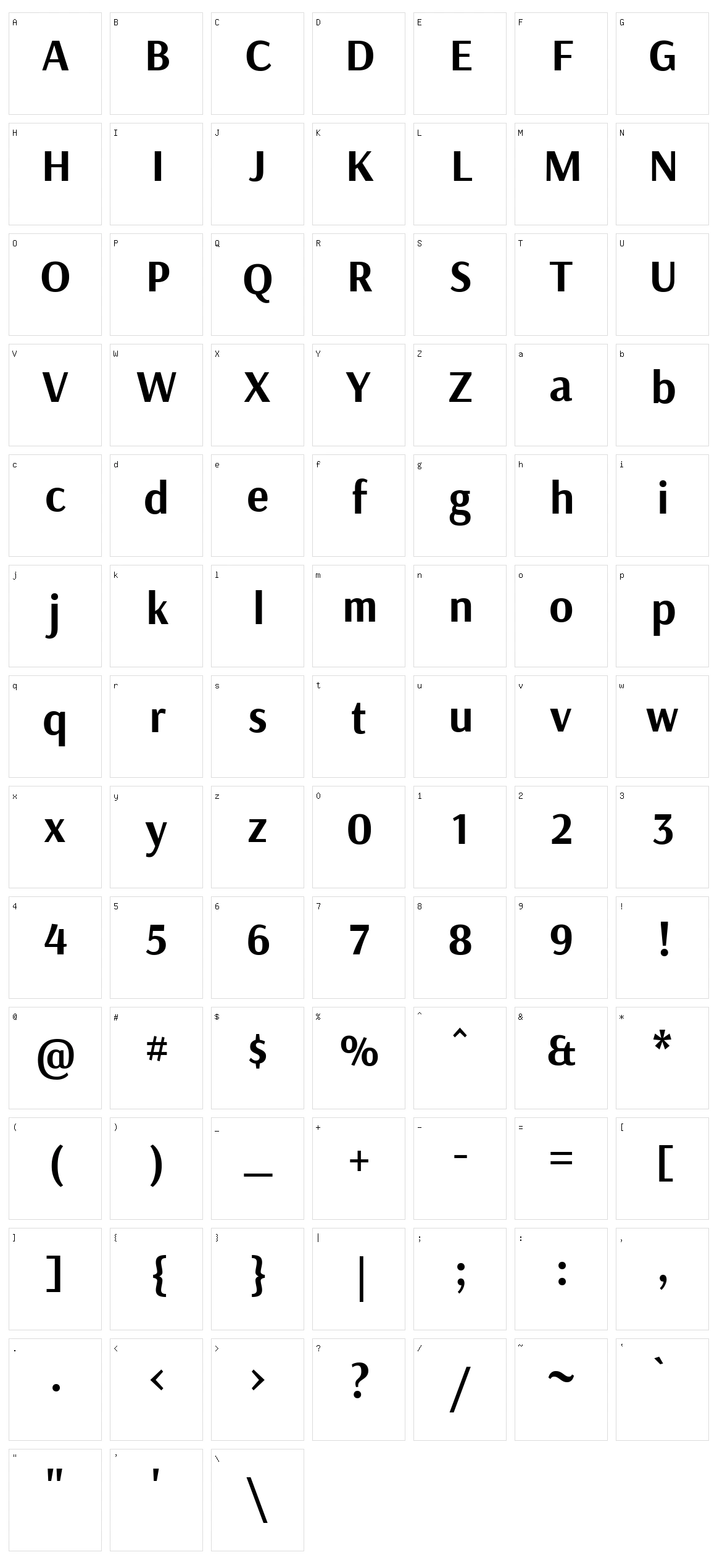 Arsenal sc Character Set