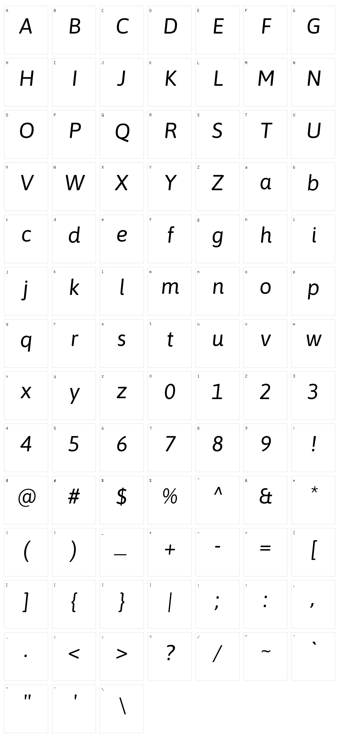 Asap Character Set