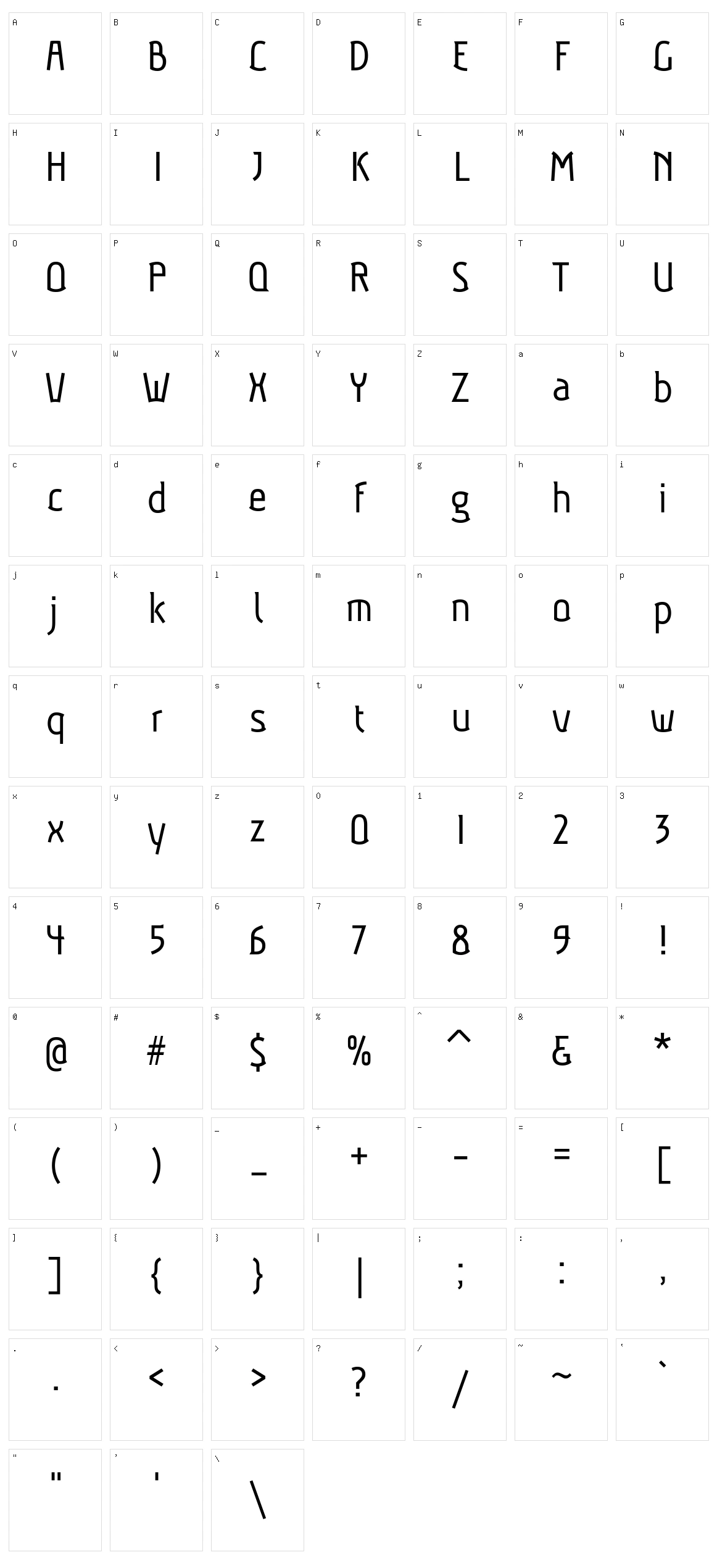 Aubrey Character Set