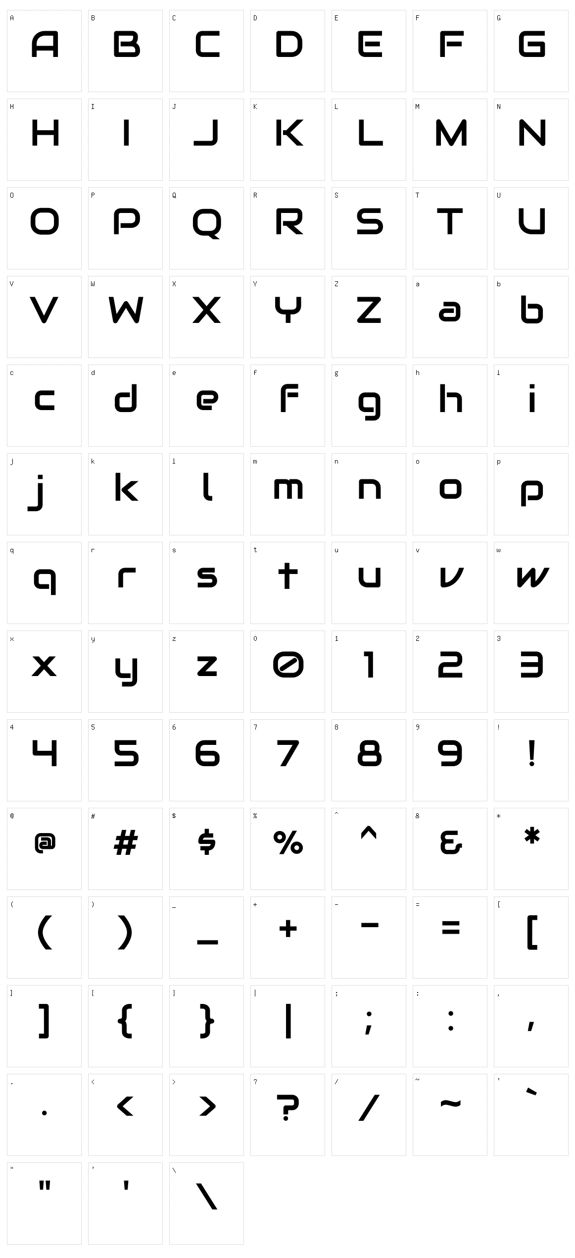 Audiowide Character Set