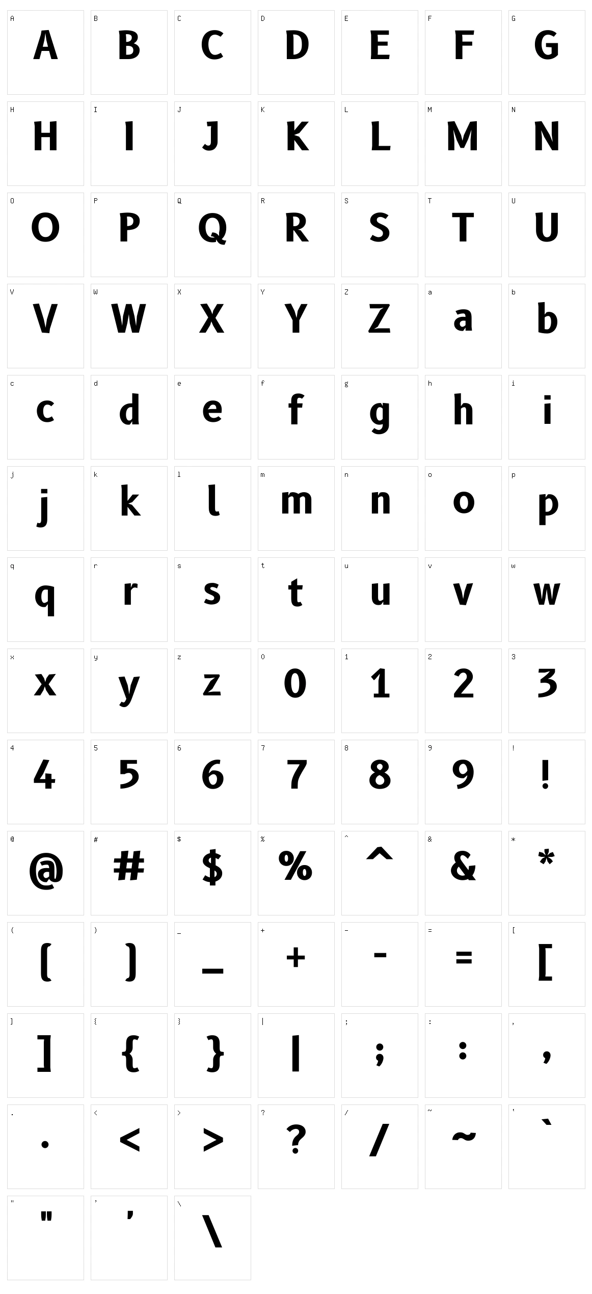 B612 Character Set