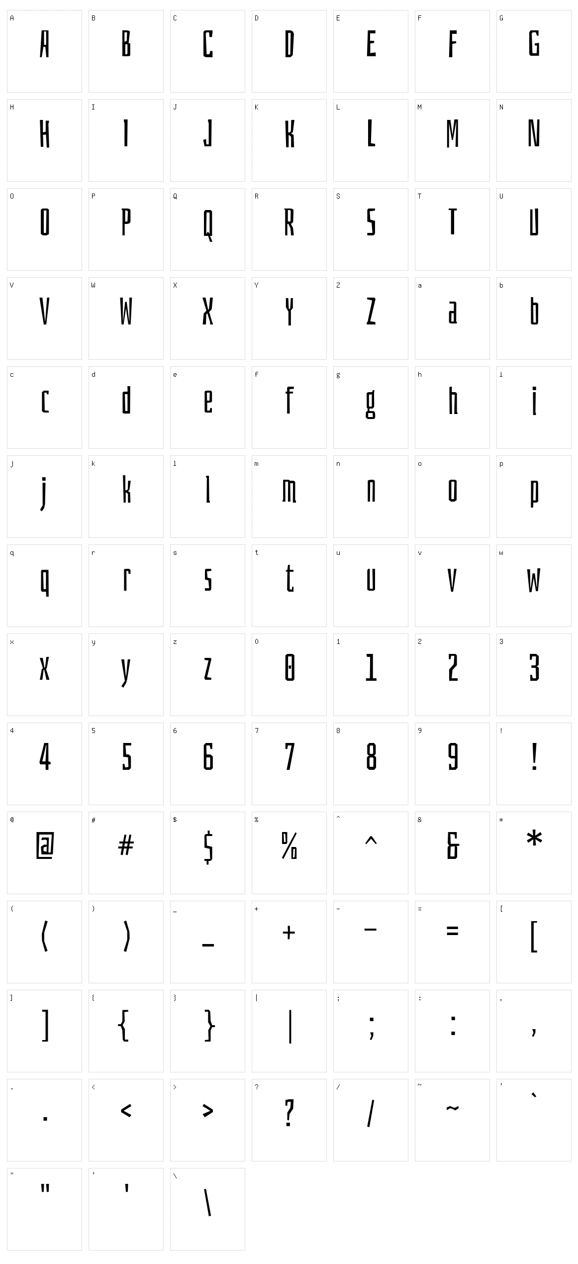 Bahianita Character Set