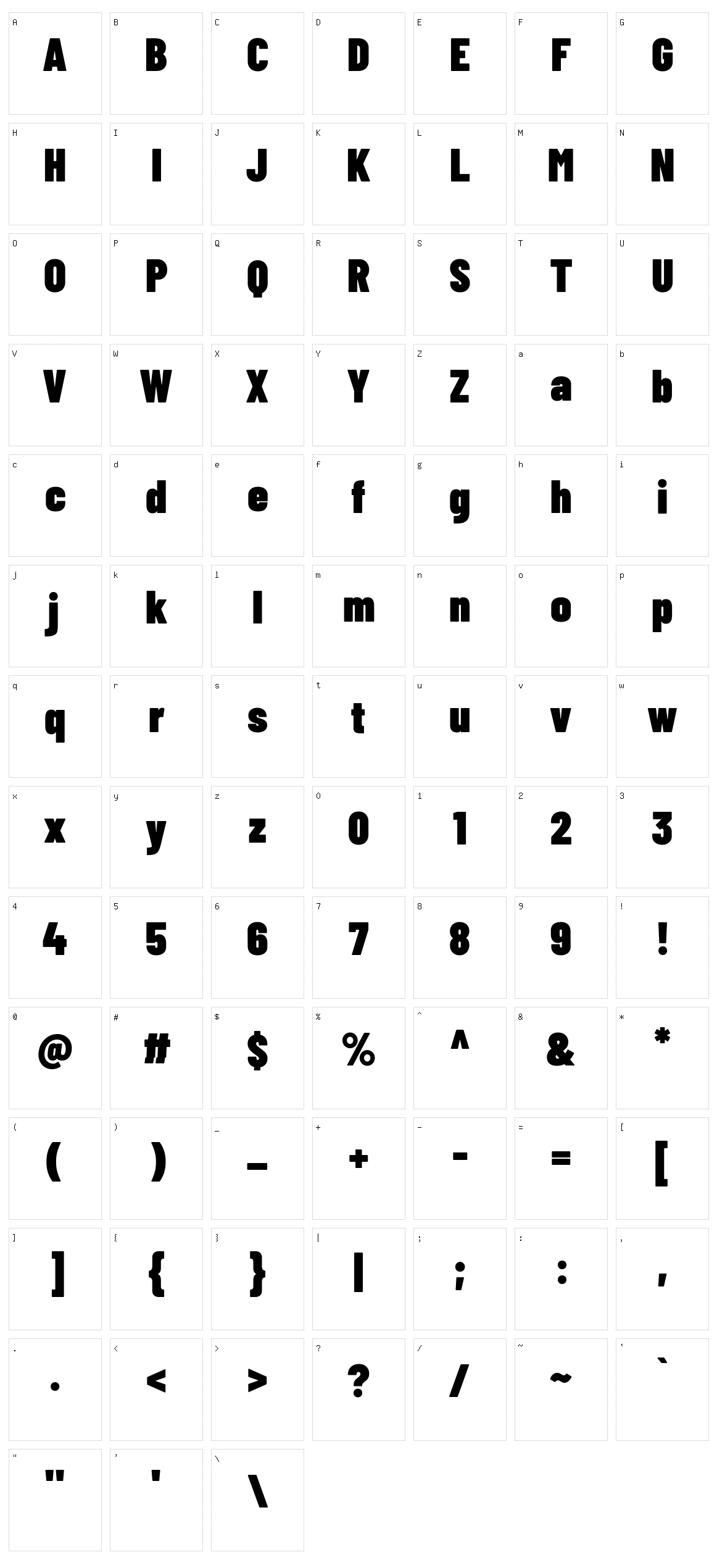 Barlow condensed Character Set