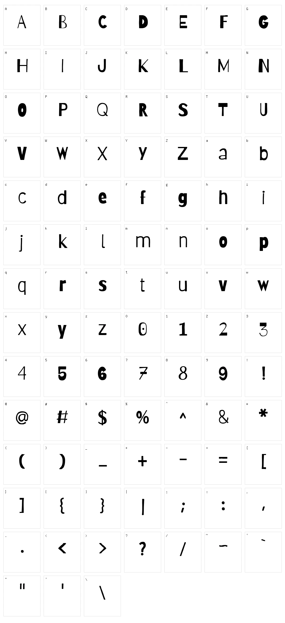 Barriecito Character Set