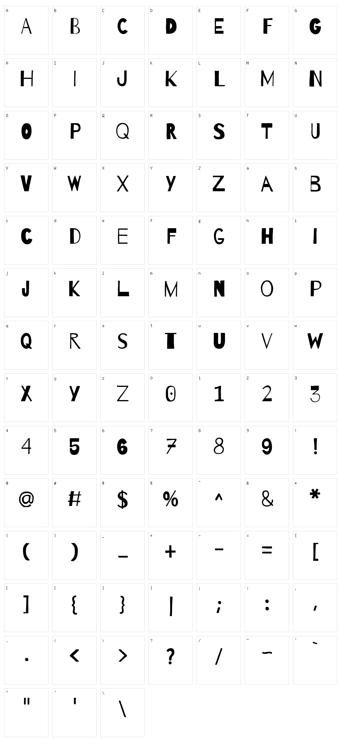 Barrio Character Set