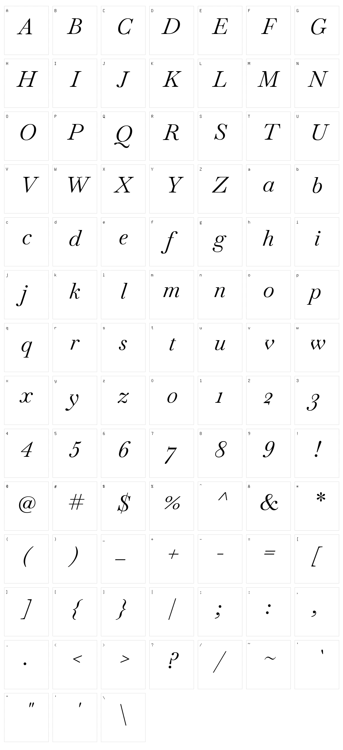Baskervville Character Set
