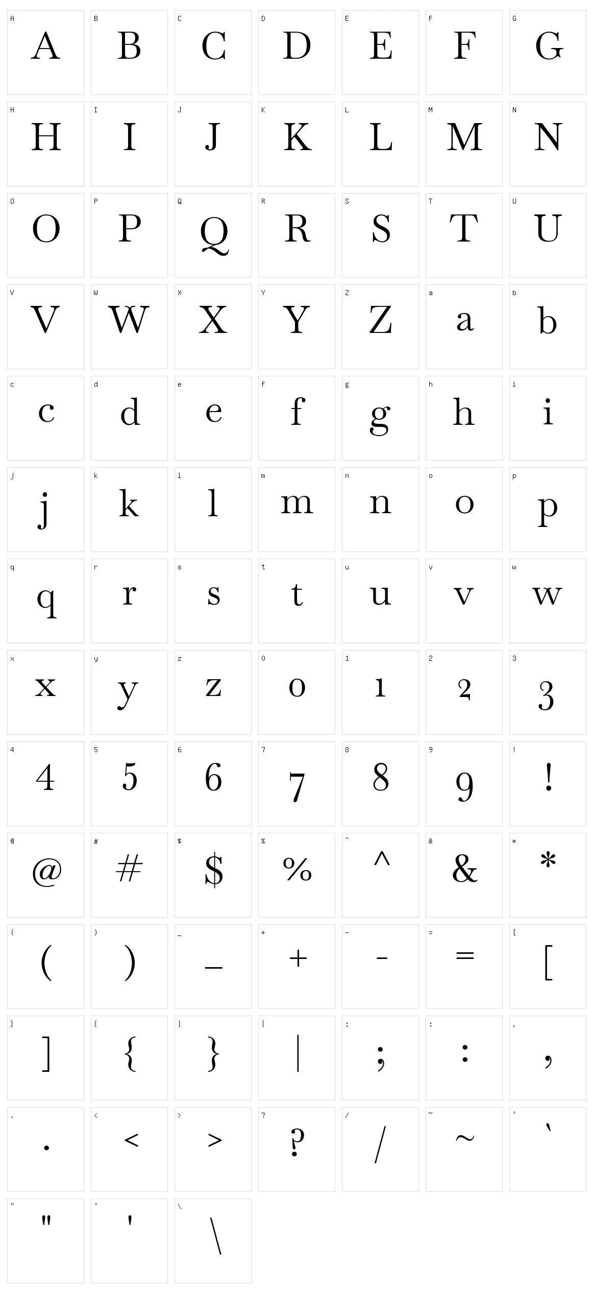 Baskervville sc Character Set