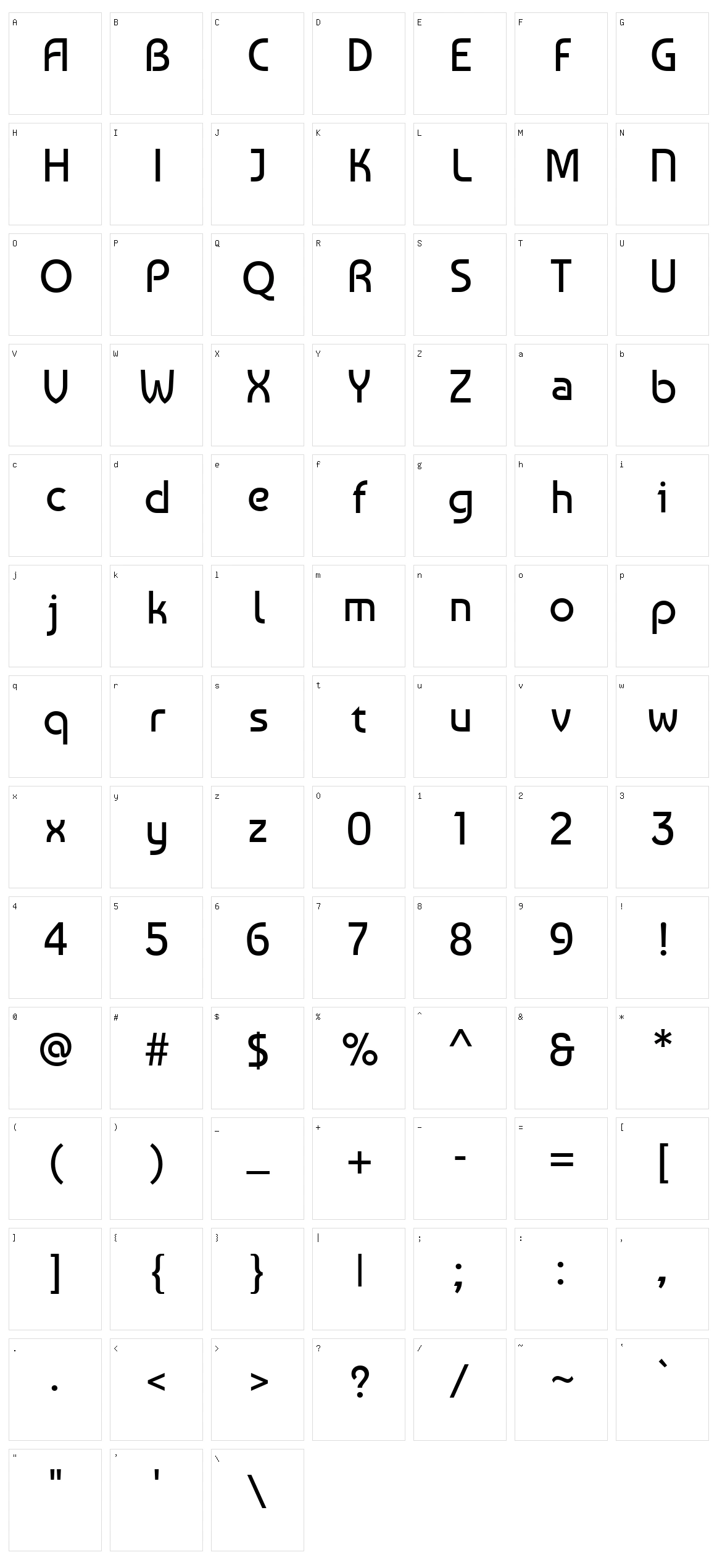 Baumans Character Set