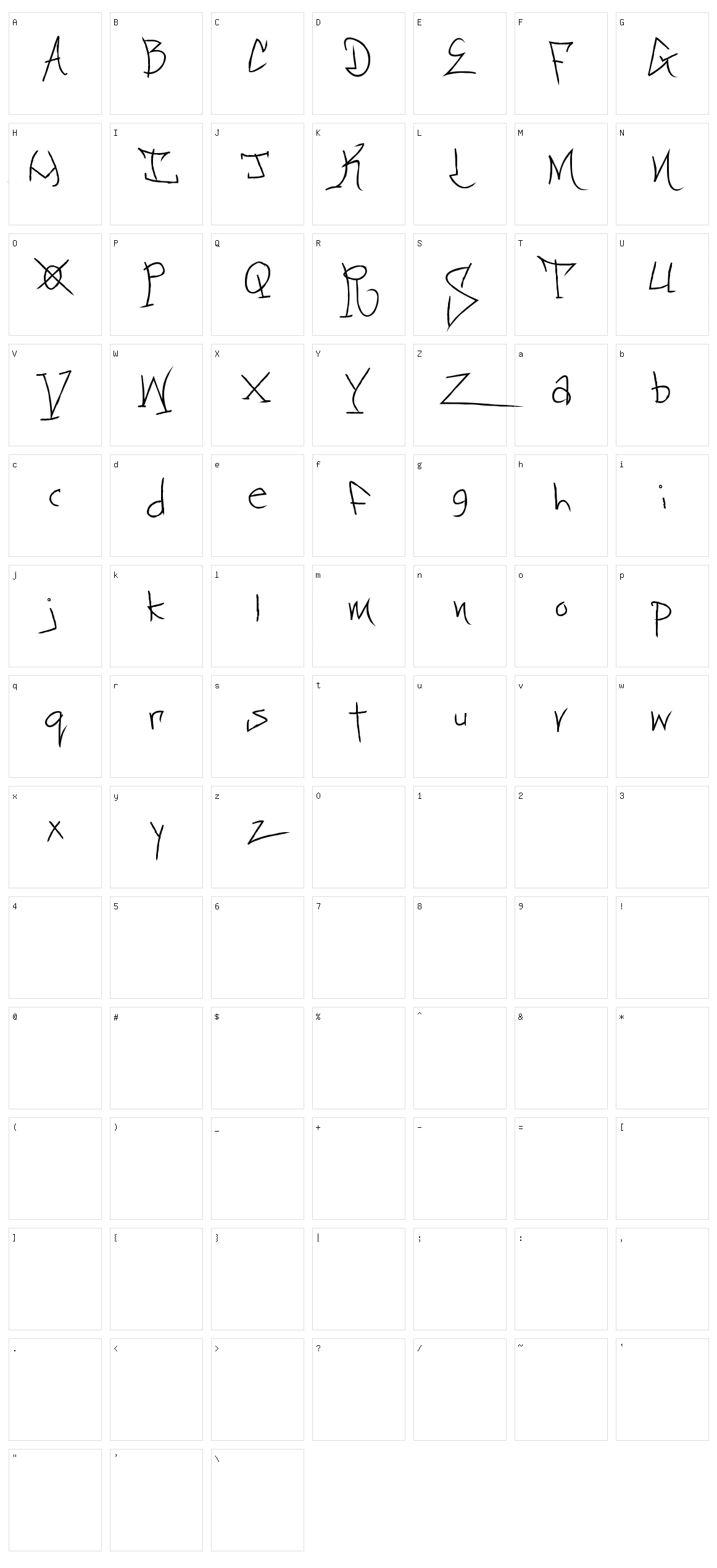 Blackbook Two Character Set