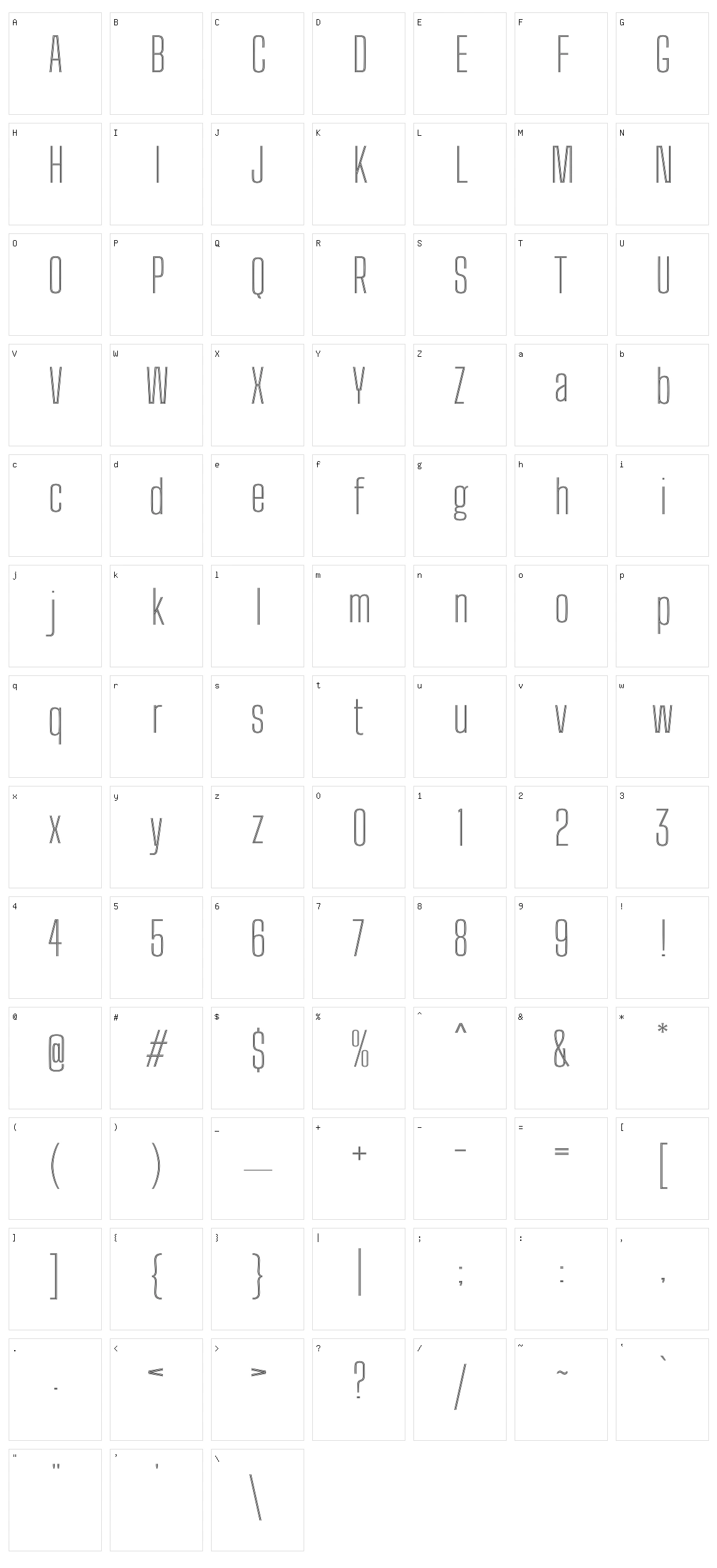 Big shoulders inline text sc Character Set