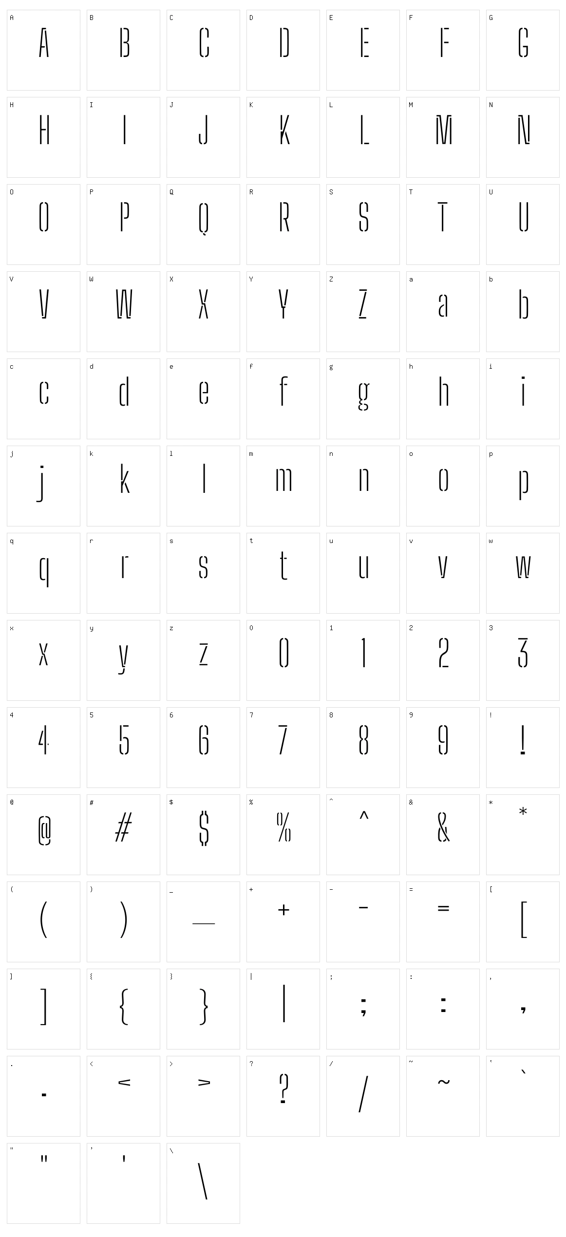 Big shoulders stencil text sc Character Set