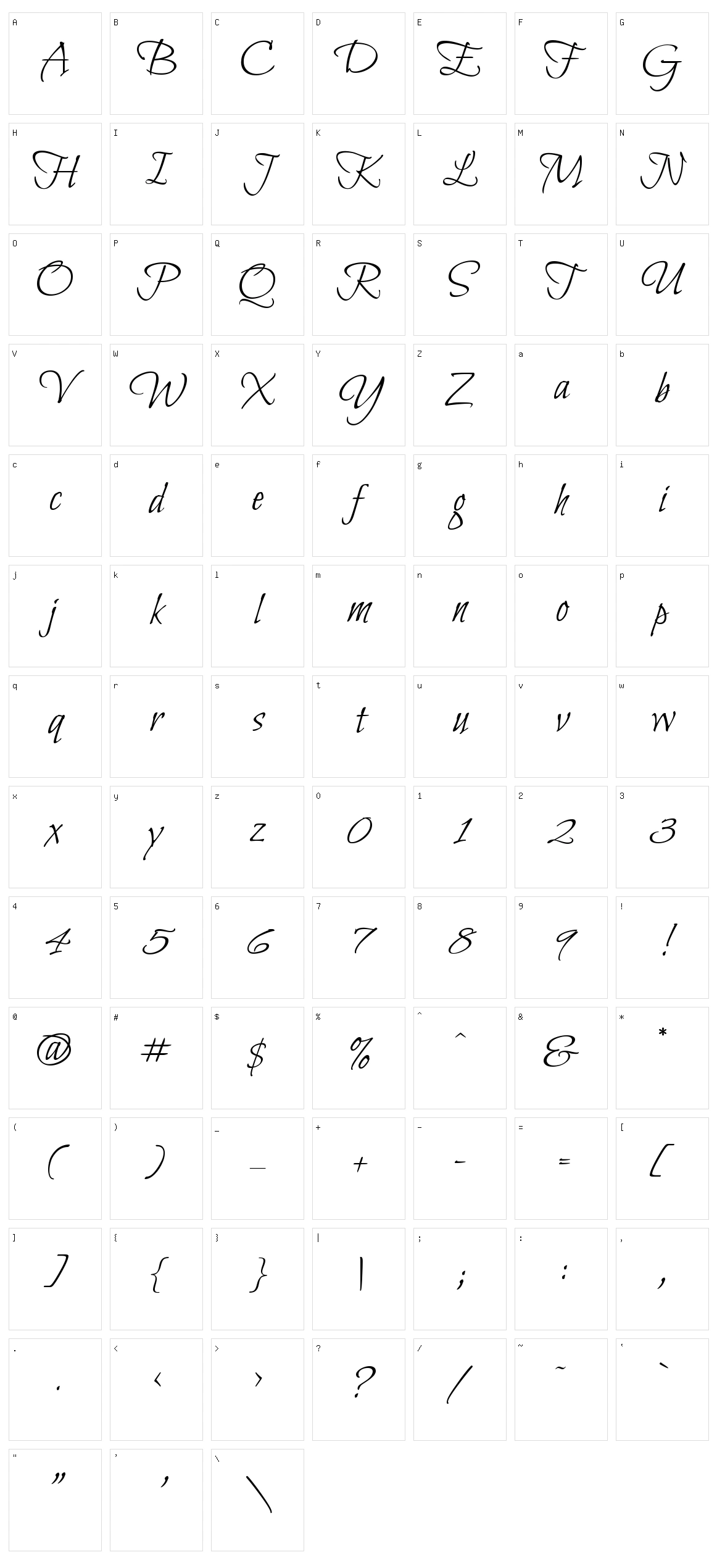 Bilbo swash caps Character Set