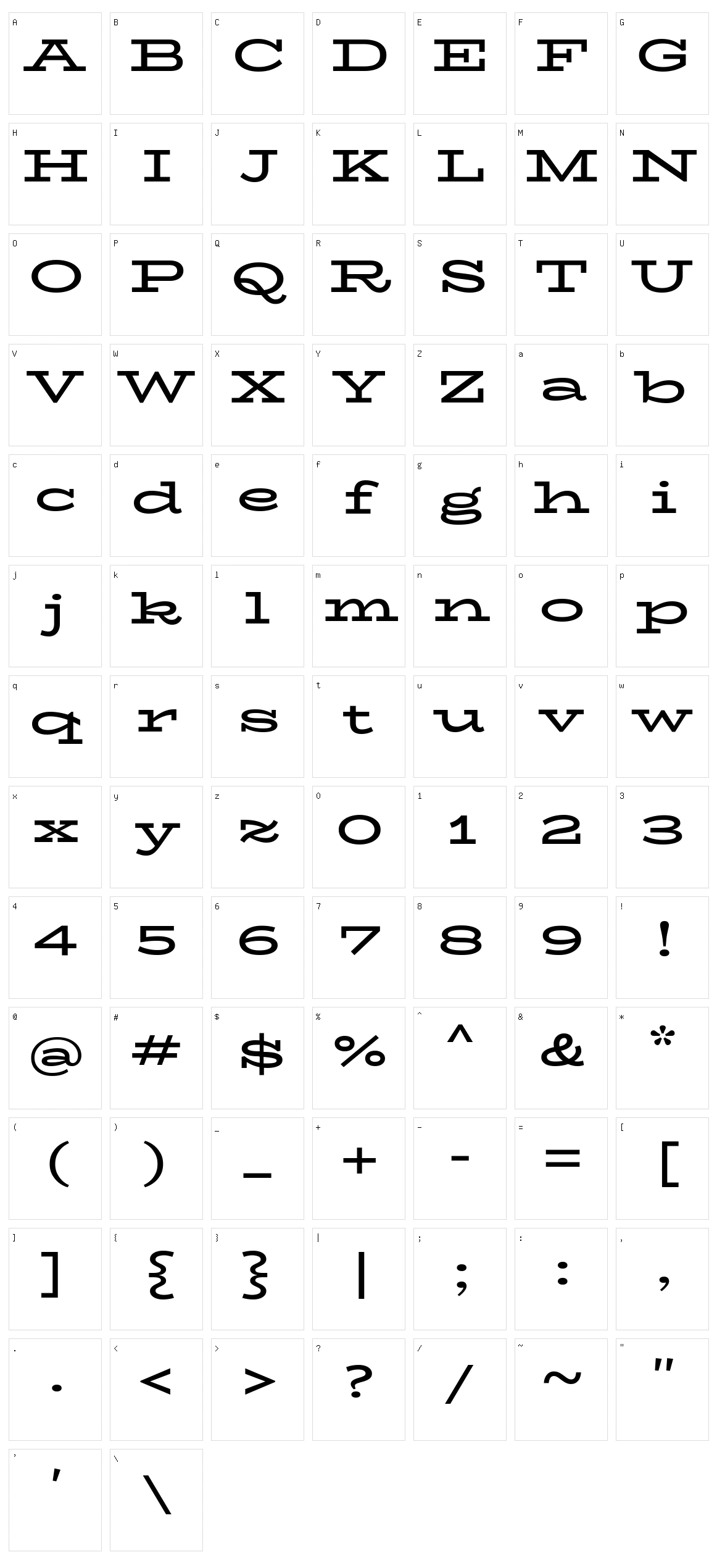 Biorhyme expanded Character Set