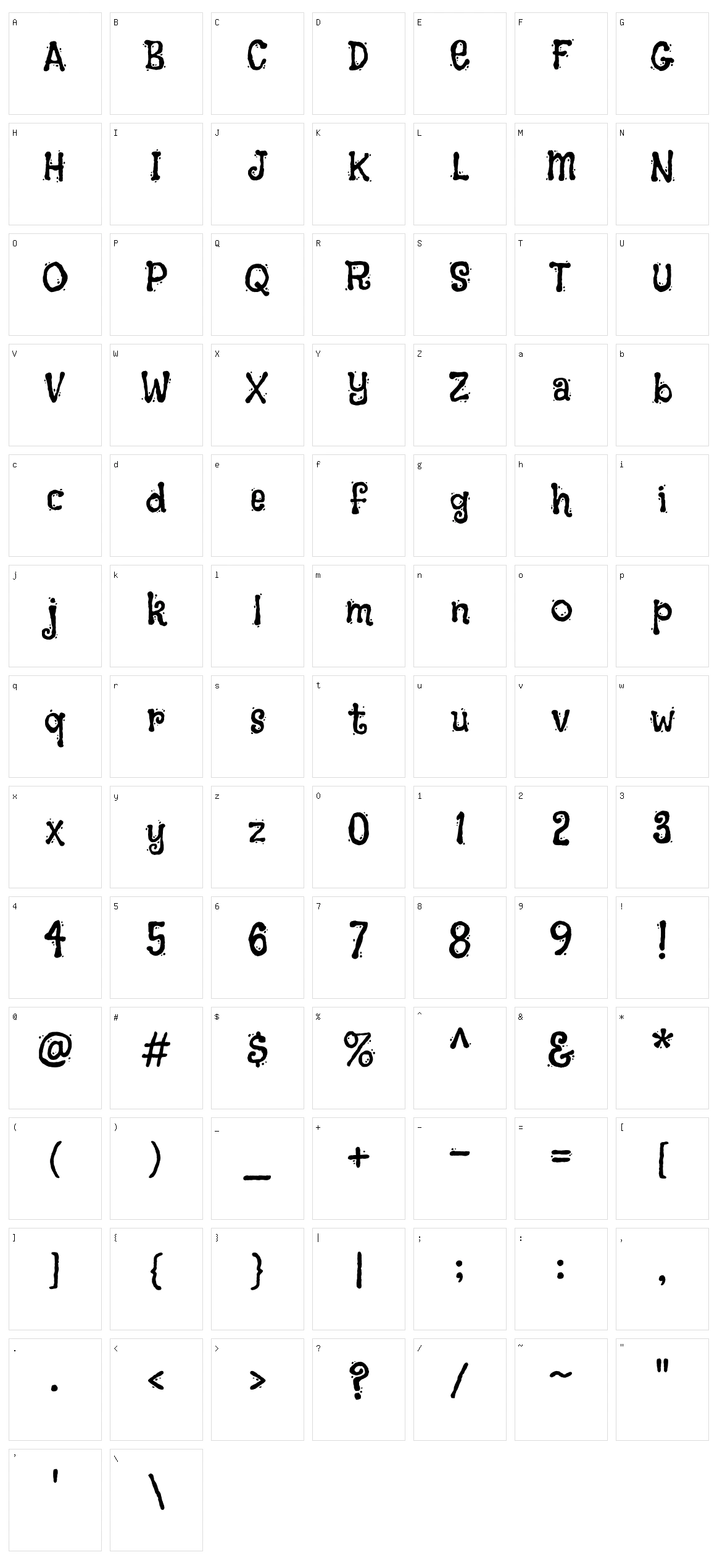 Black and white picture Character Set