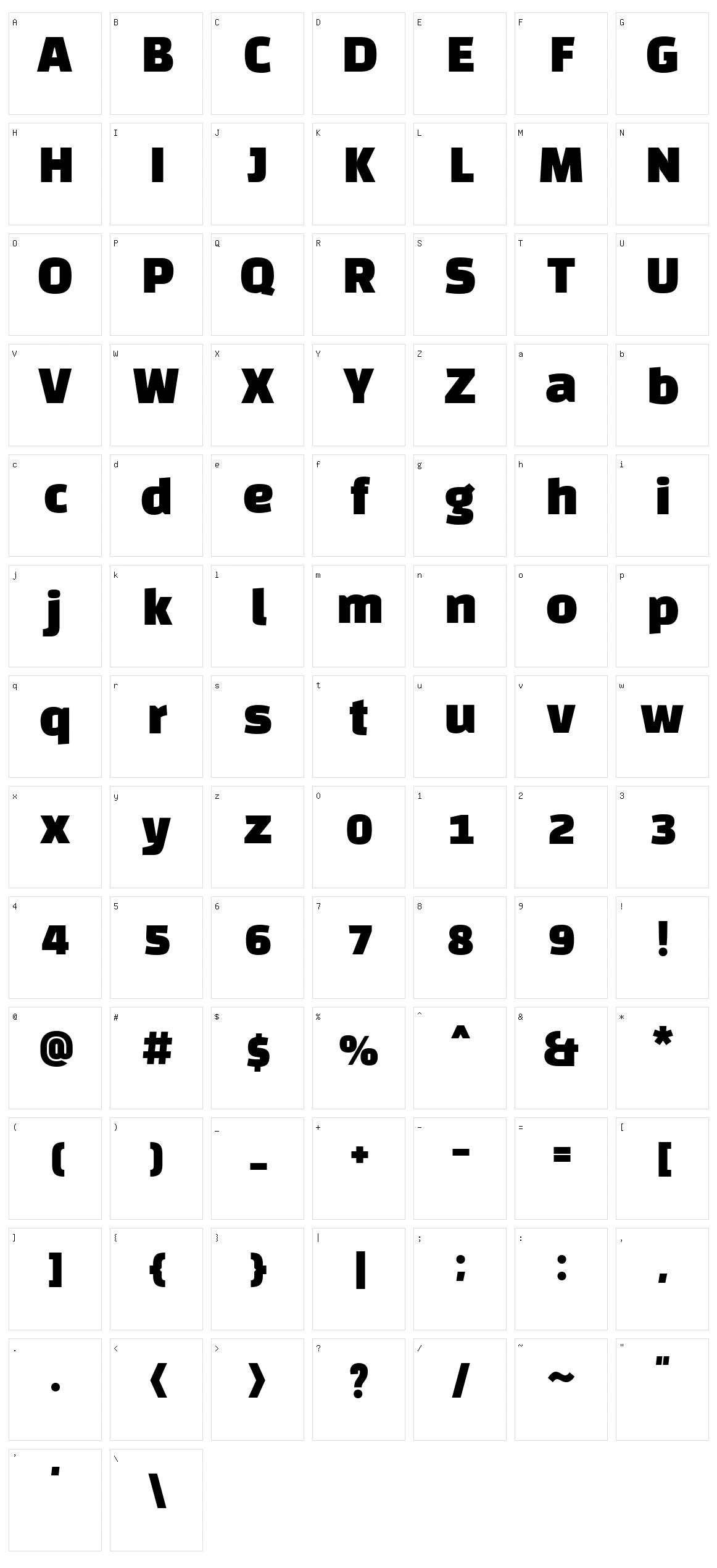 Black han sans Character Set