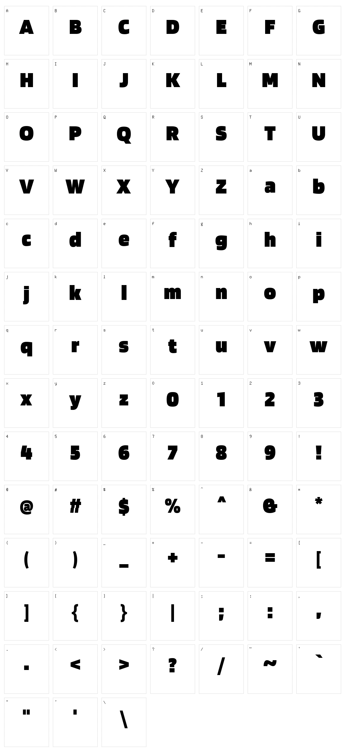 Blinker Character Set