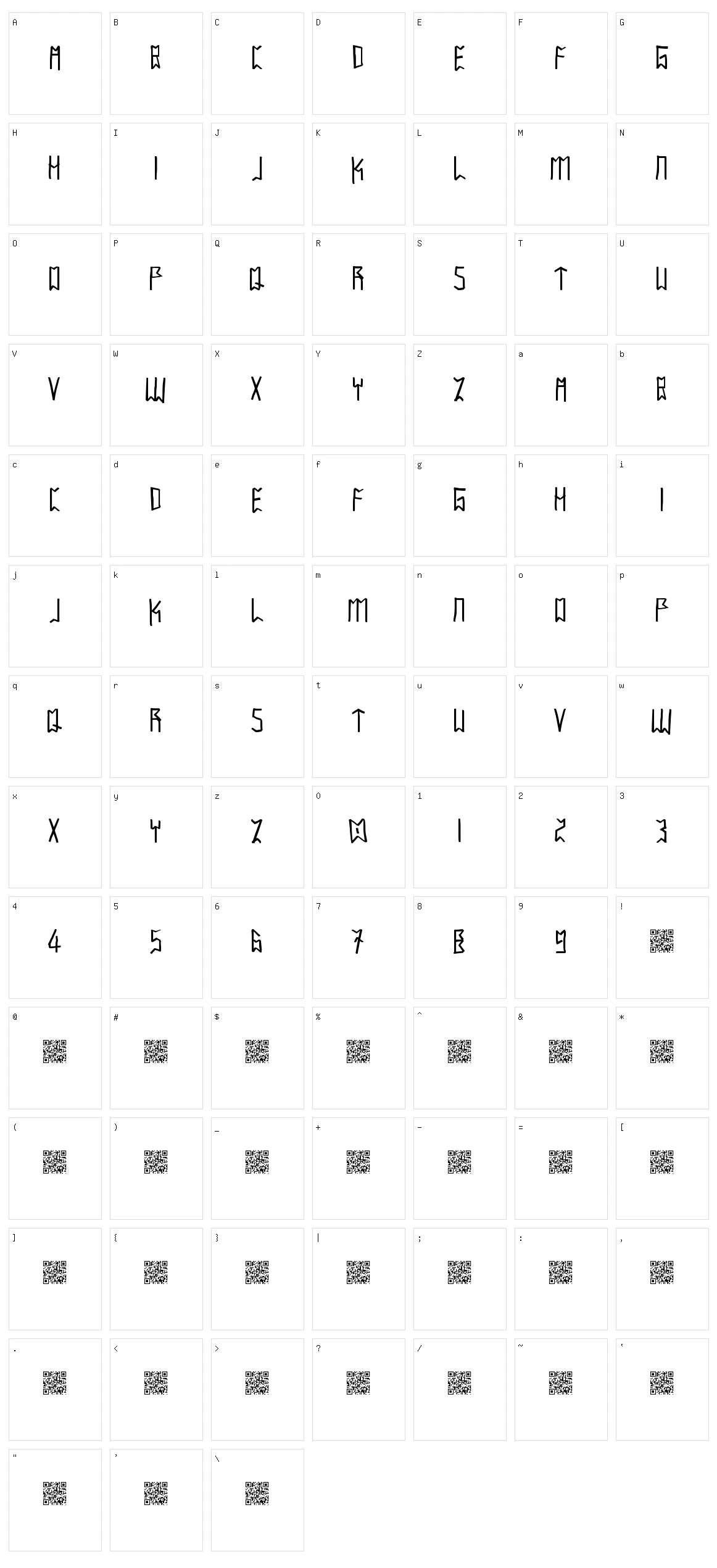 Intaglio Plains Character Set