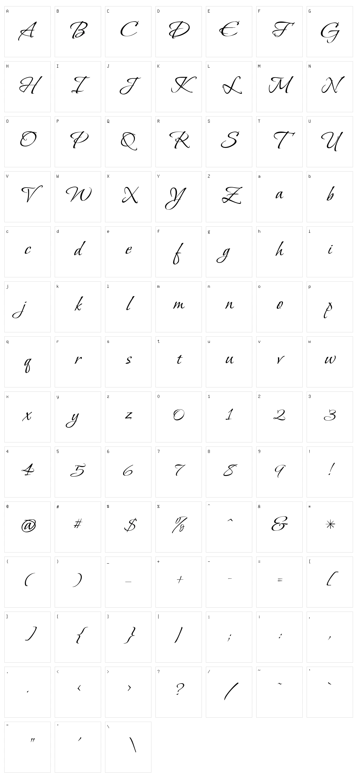 Bonheur royale Character Set