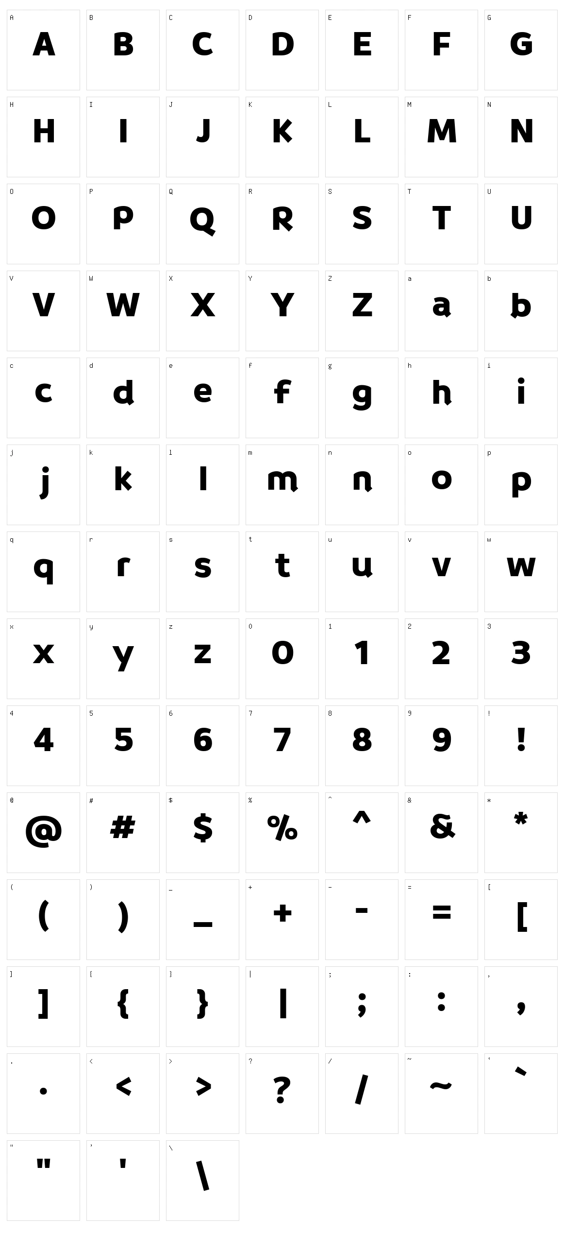 Braah one Character Set