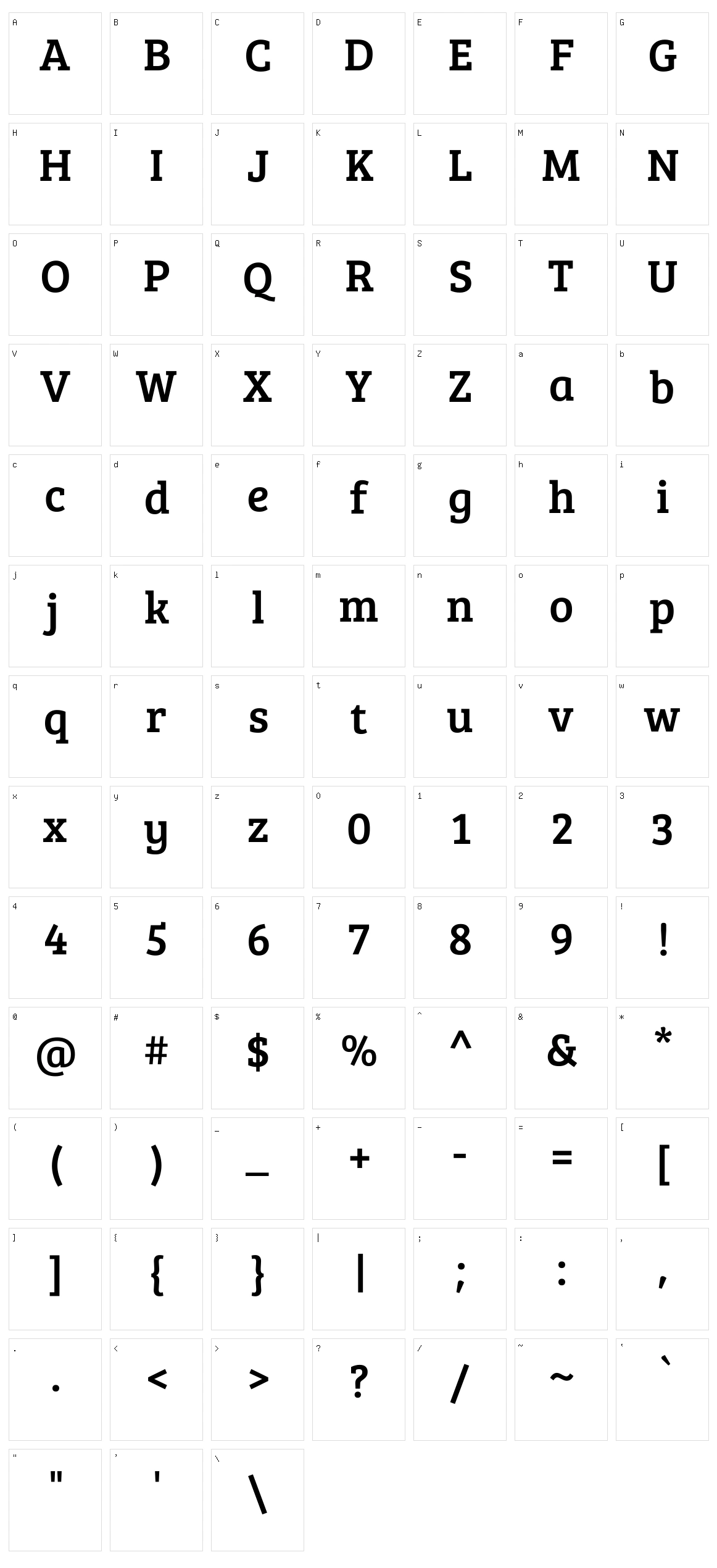 Bree serif Character Set