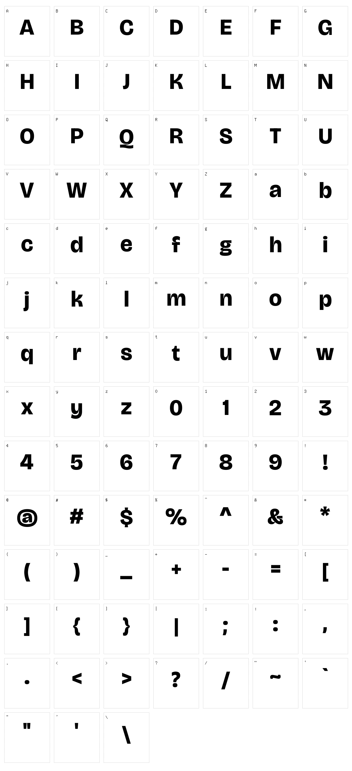 Bricolage grotesque Character Set