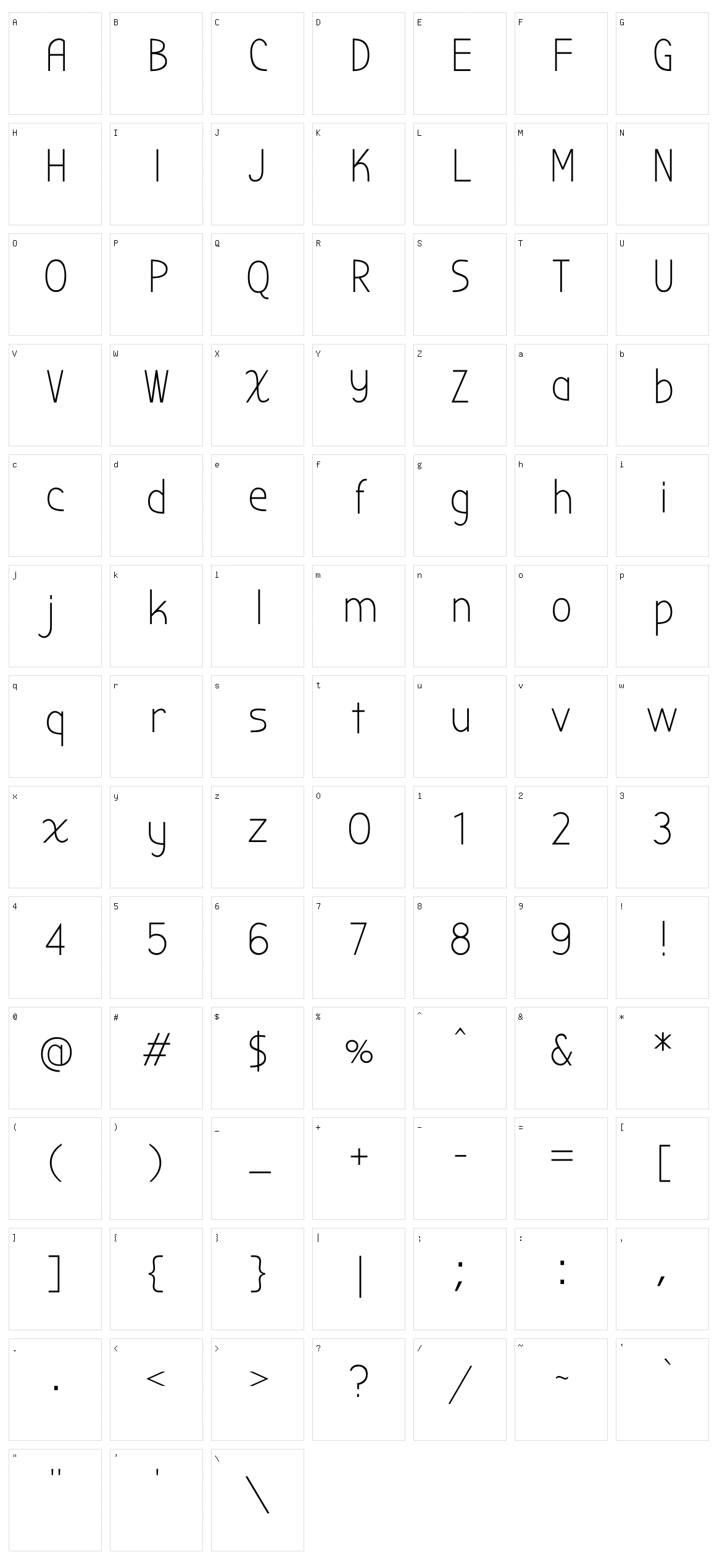 Bubbler one Character Set