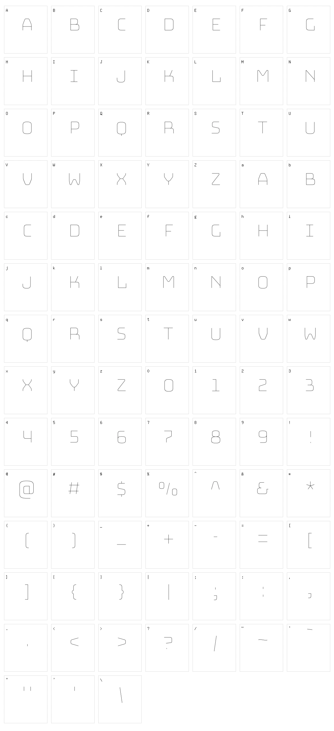 Bungee hairline Character Set