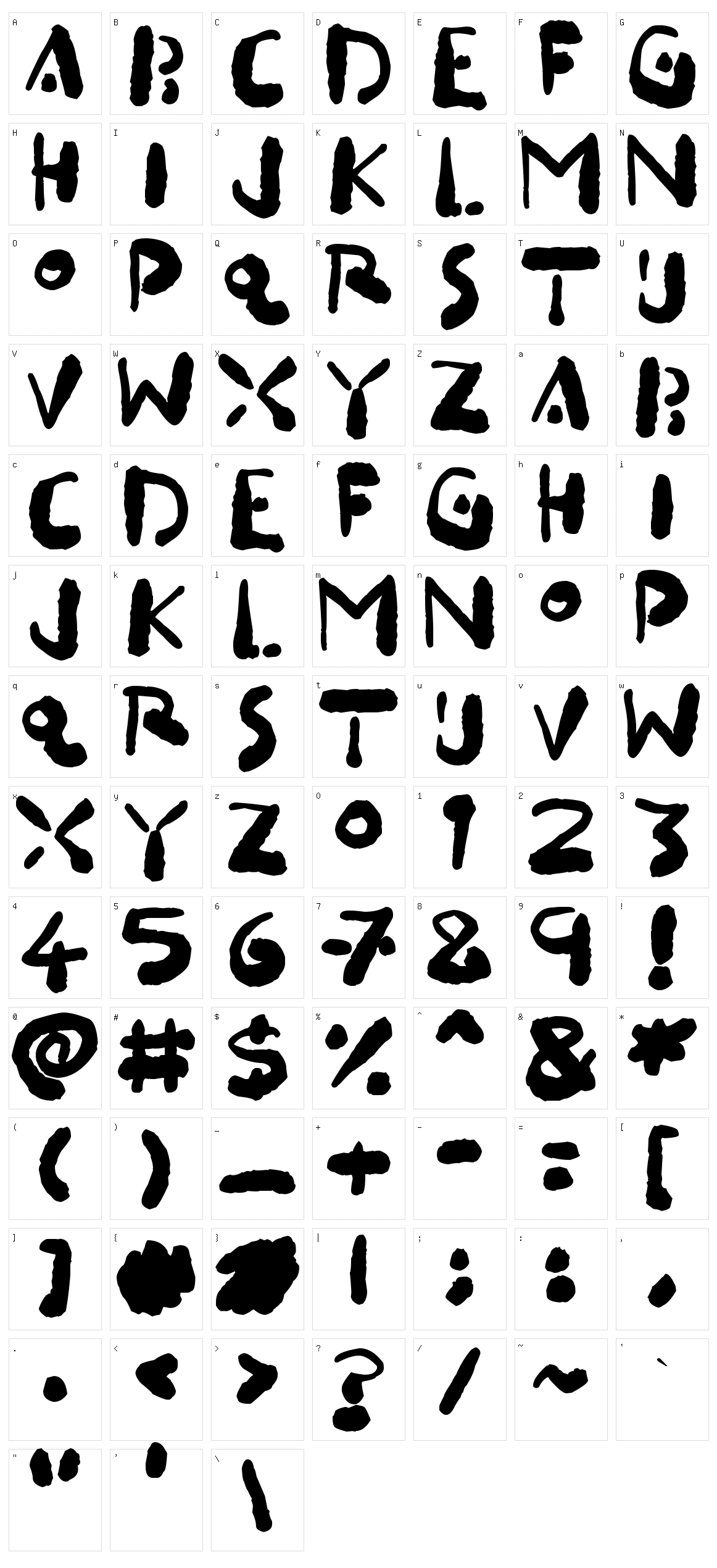 Inkbleeda Character Set