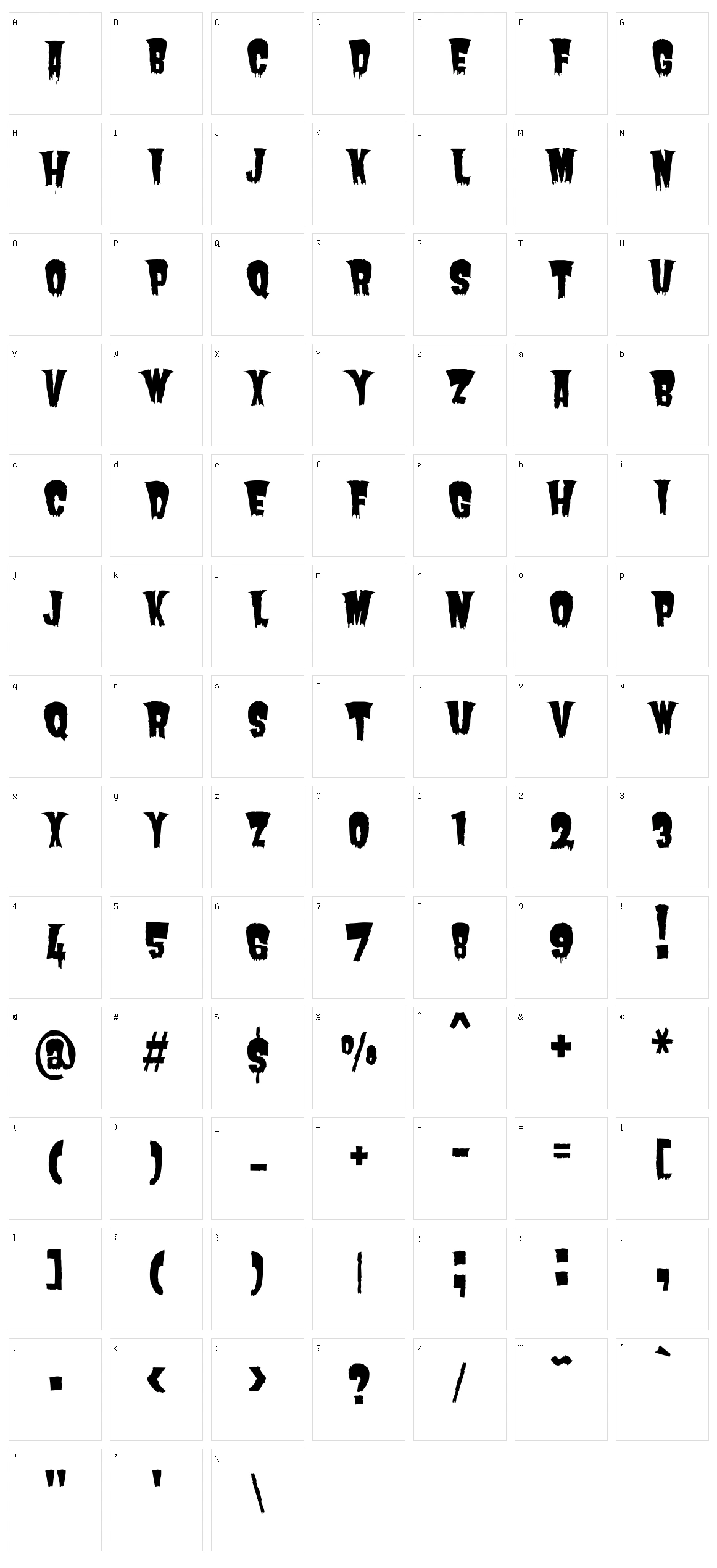 Butcherman Character Set