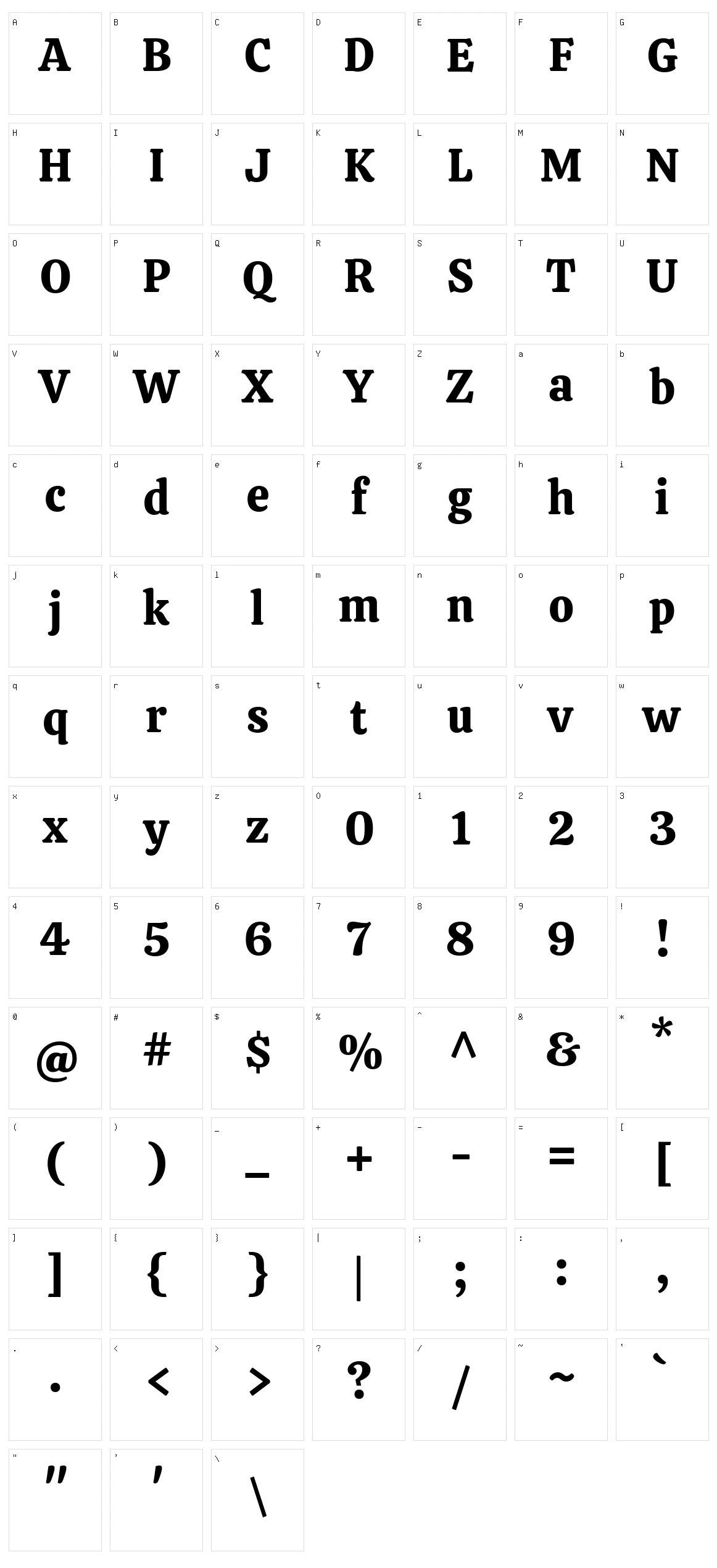 Calistoga Character Set