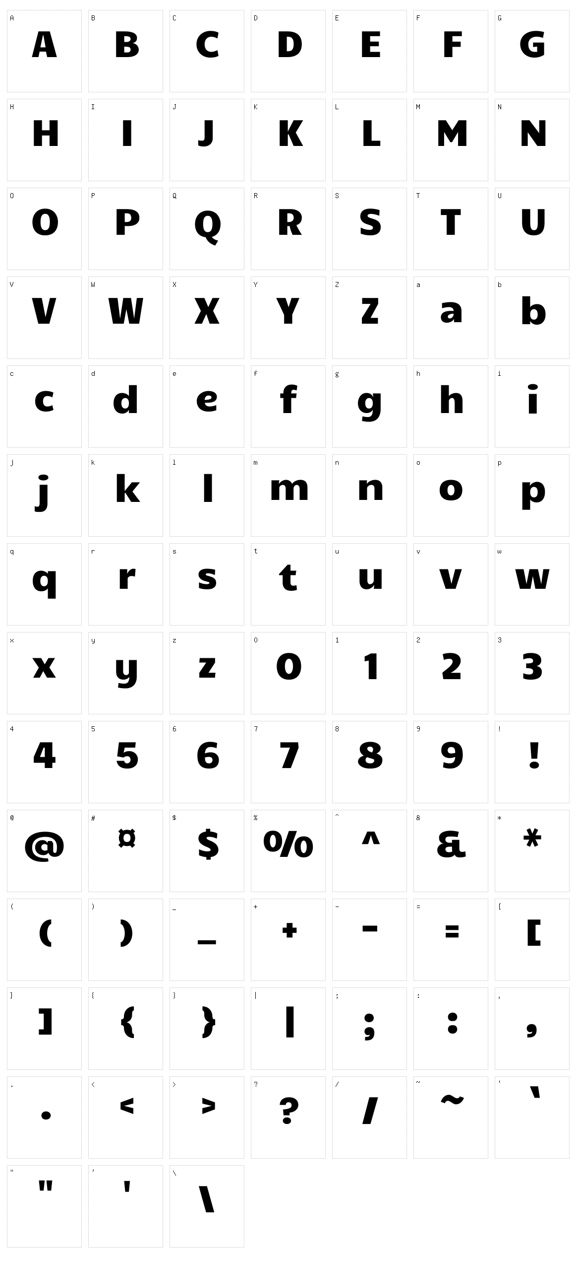 Candal Character Set