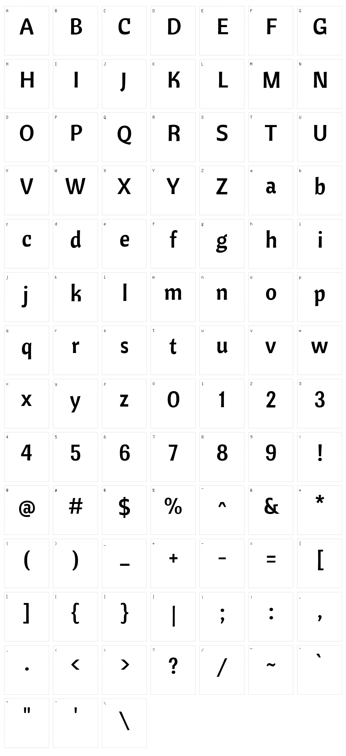 Cantora one Character Set