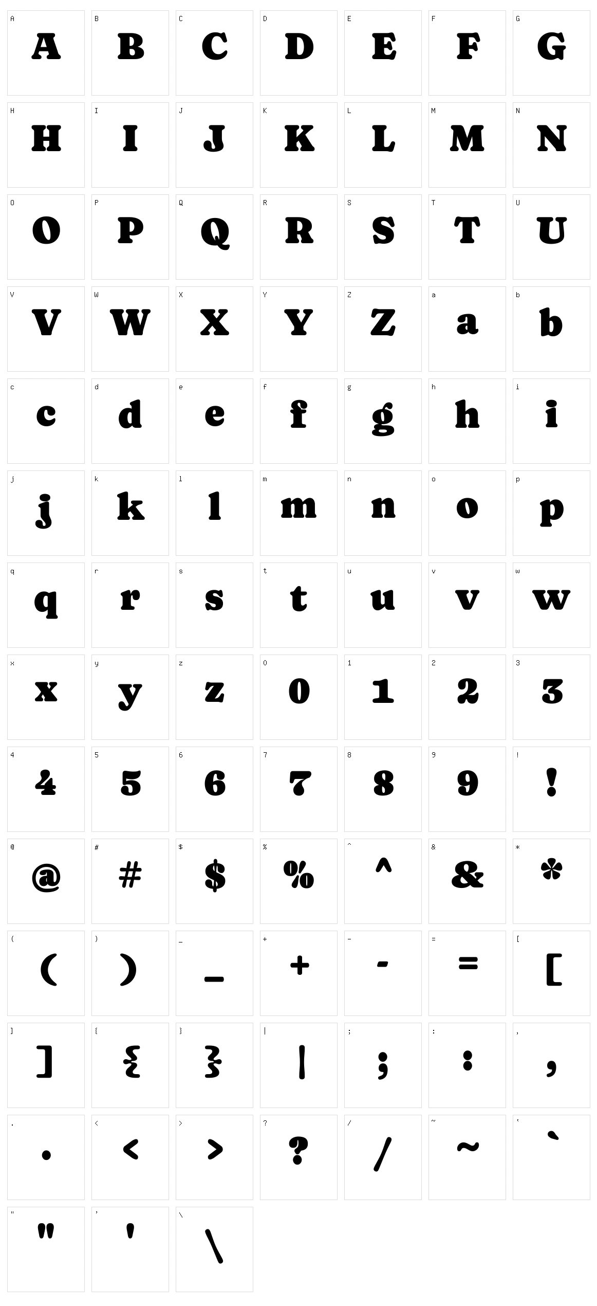 Caprasimo Character Set