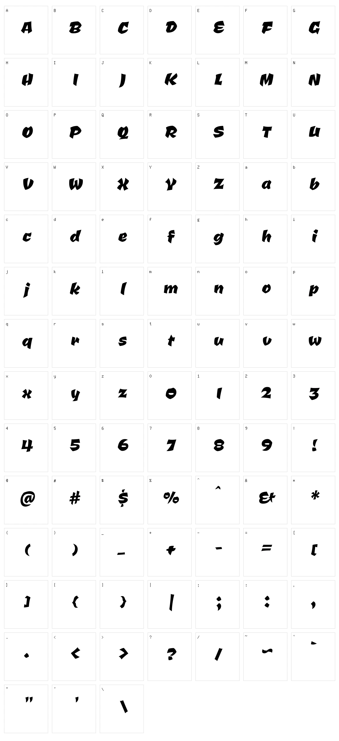 Ceviche one Character Set