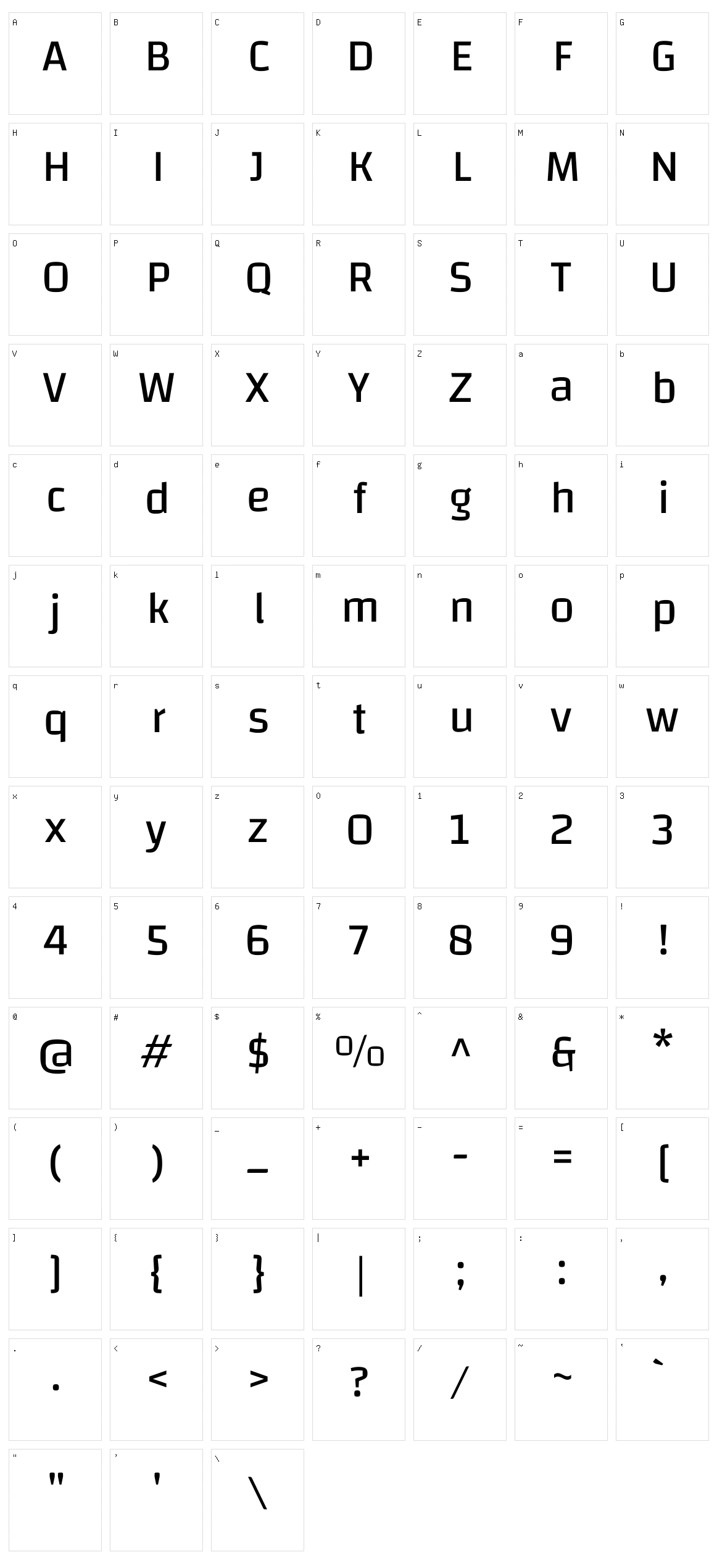 Changa Character Set