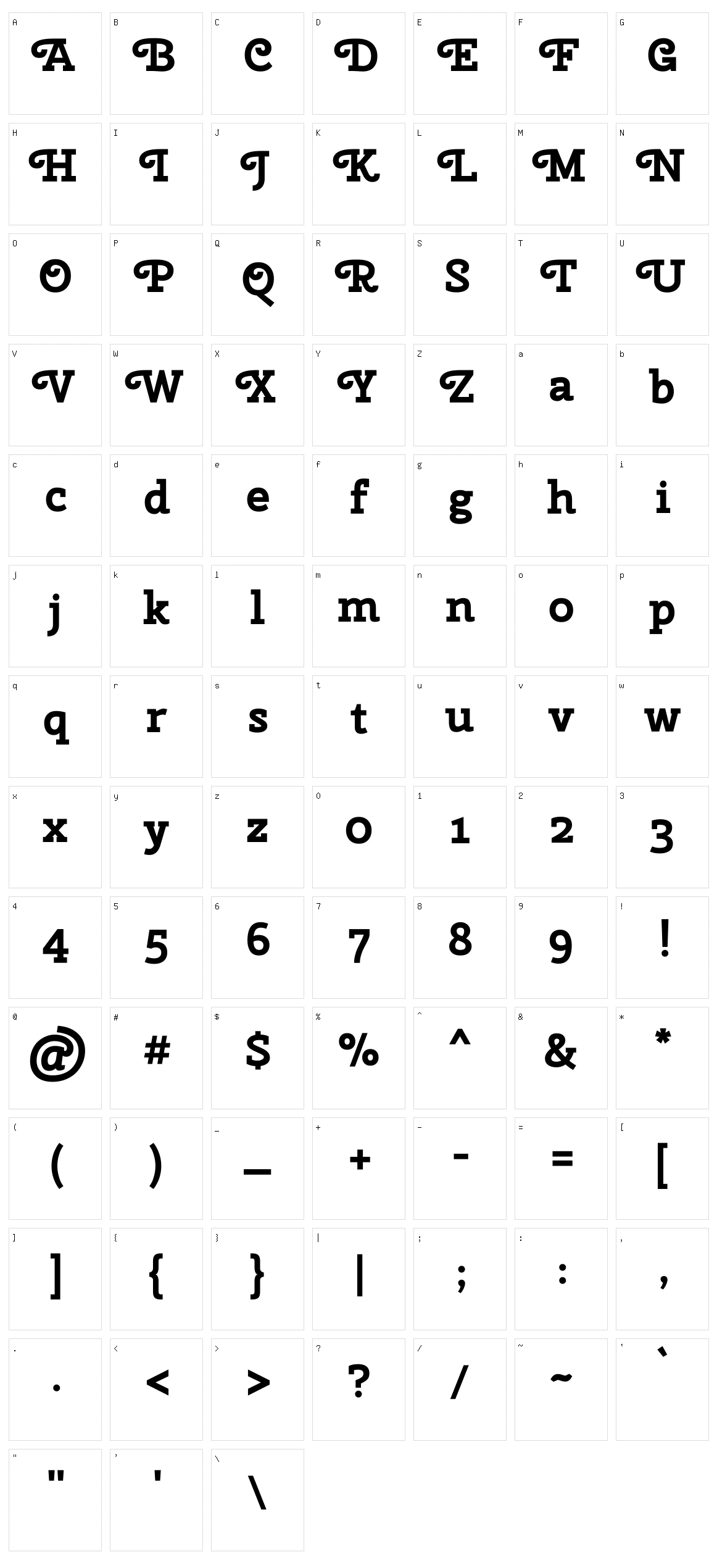 Cherry swash Character Set