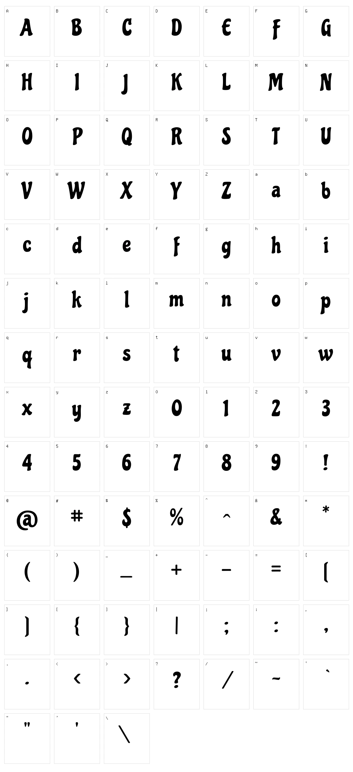 Chicle Character Set